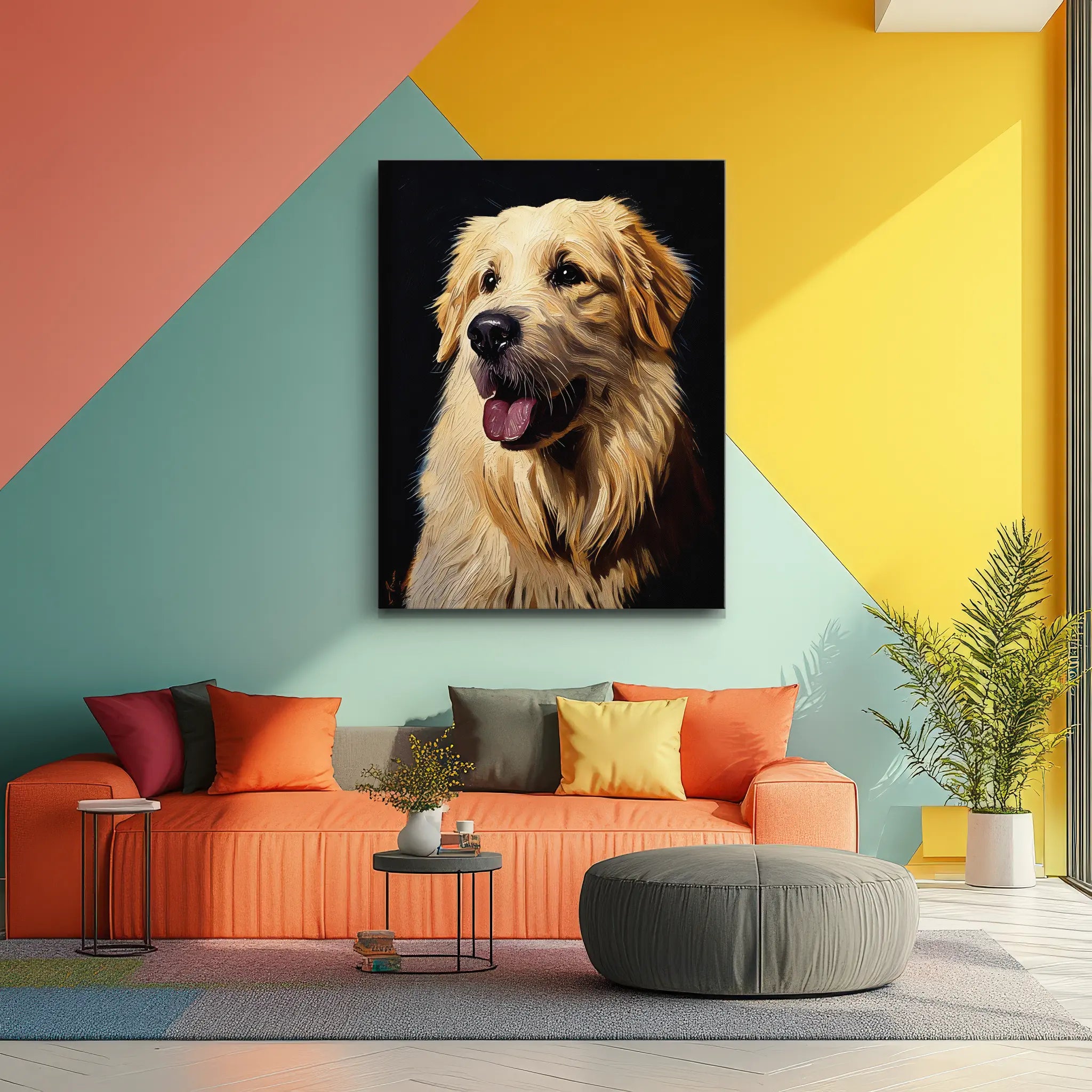Happy Fluffy Retriever Giclée Print 456028 Visual Wall Art AR3:4V-AR4:5V Giclée Print