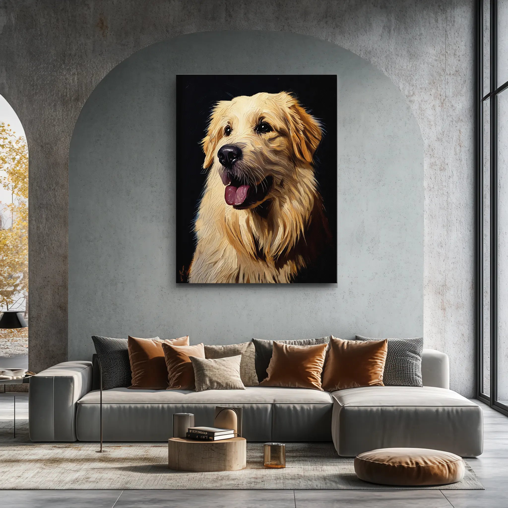 Happy Fluffy Retriever Giclée Print 456028 Visual Wall Art AR3:4V-AR4:5V Giclée Print