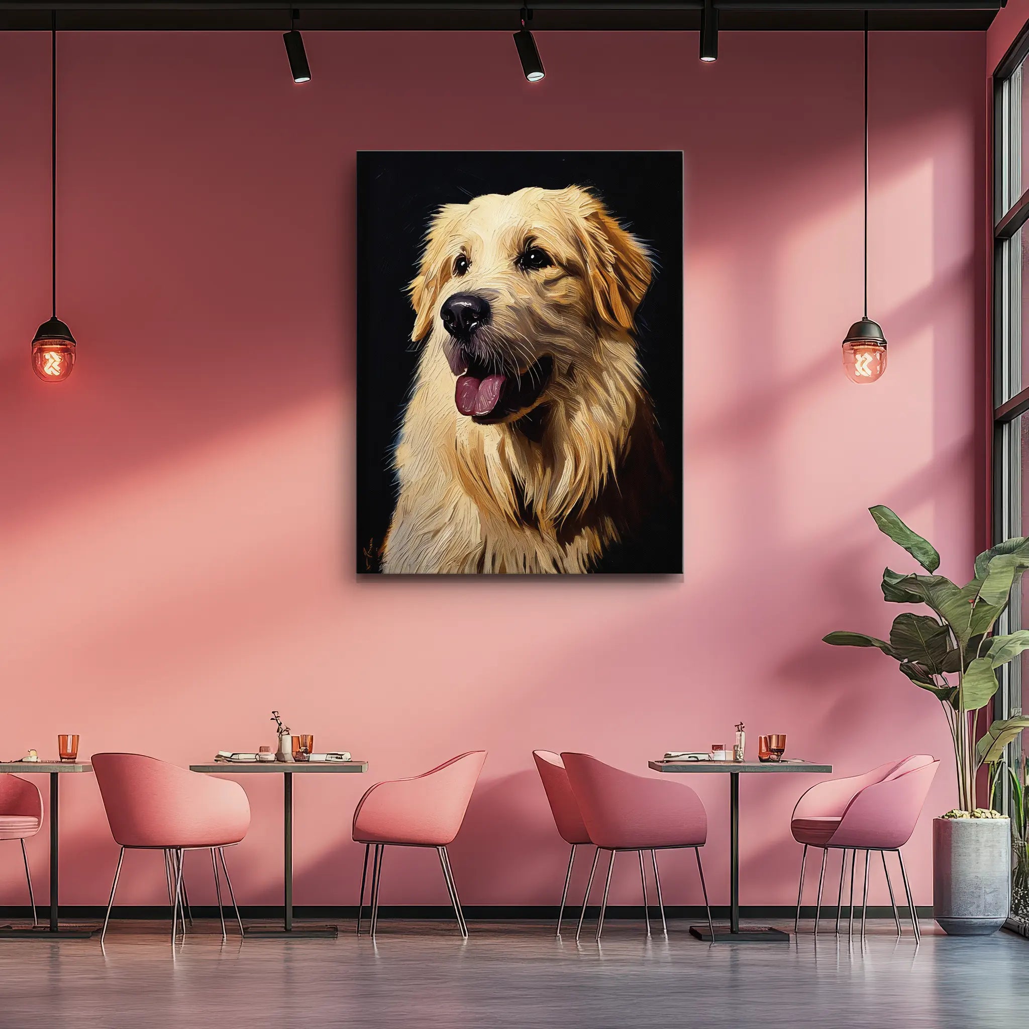 Happy Fluffy Retriever Giclée Print 456028 Visual Wall Art AR3:4V-AR4:5V Giclée Print