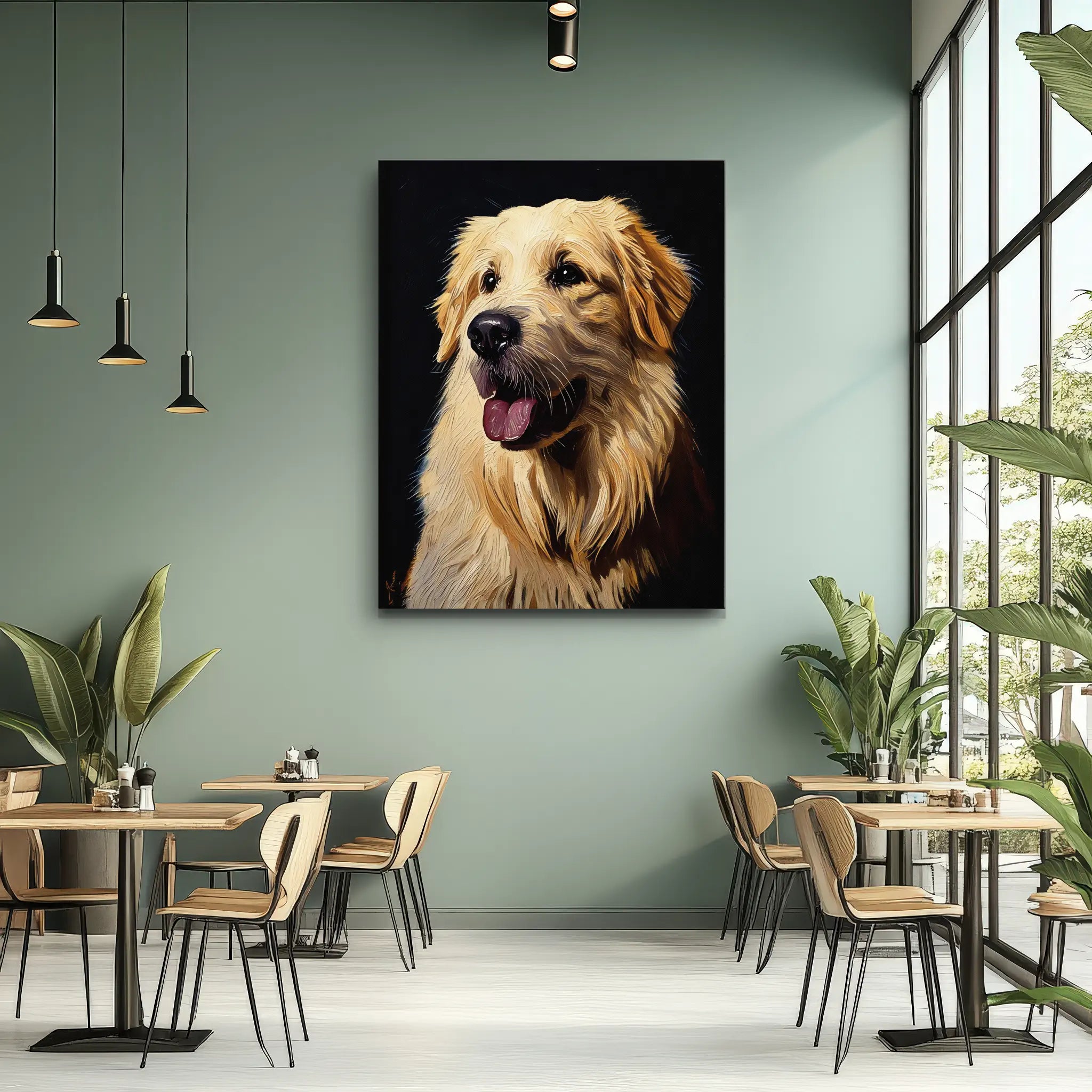 Happy Fluffy Retriever Giclée Print 456028 Visual Wall Art AR3:4V-AR4:5V Giclée Print