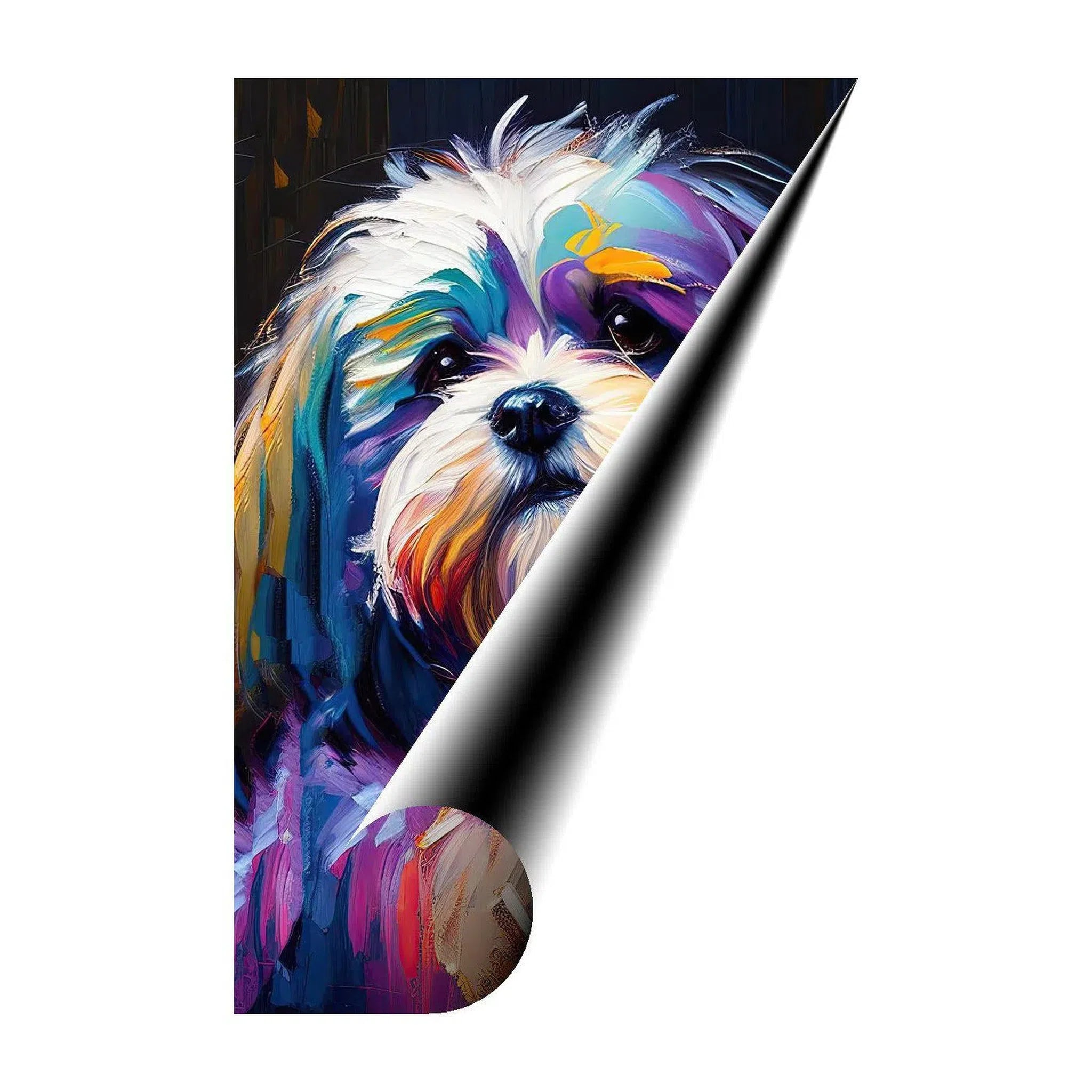 Havanese Dog , Pet Portrait Print 23508 Giclée Rolled Canvas Print Visual Wall Art