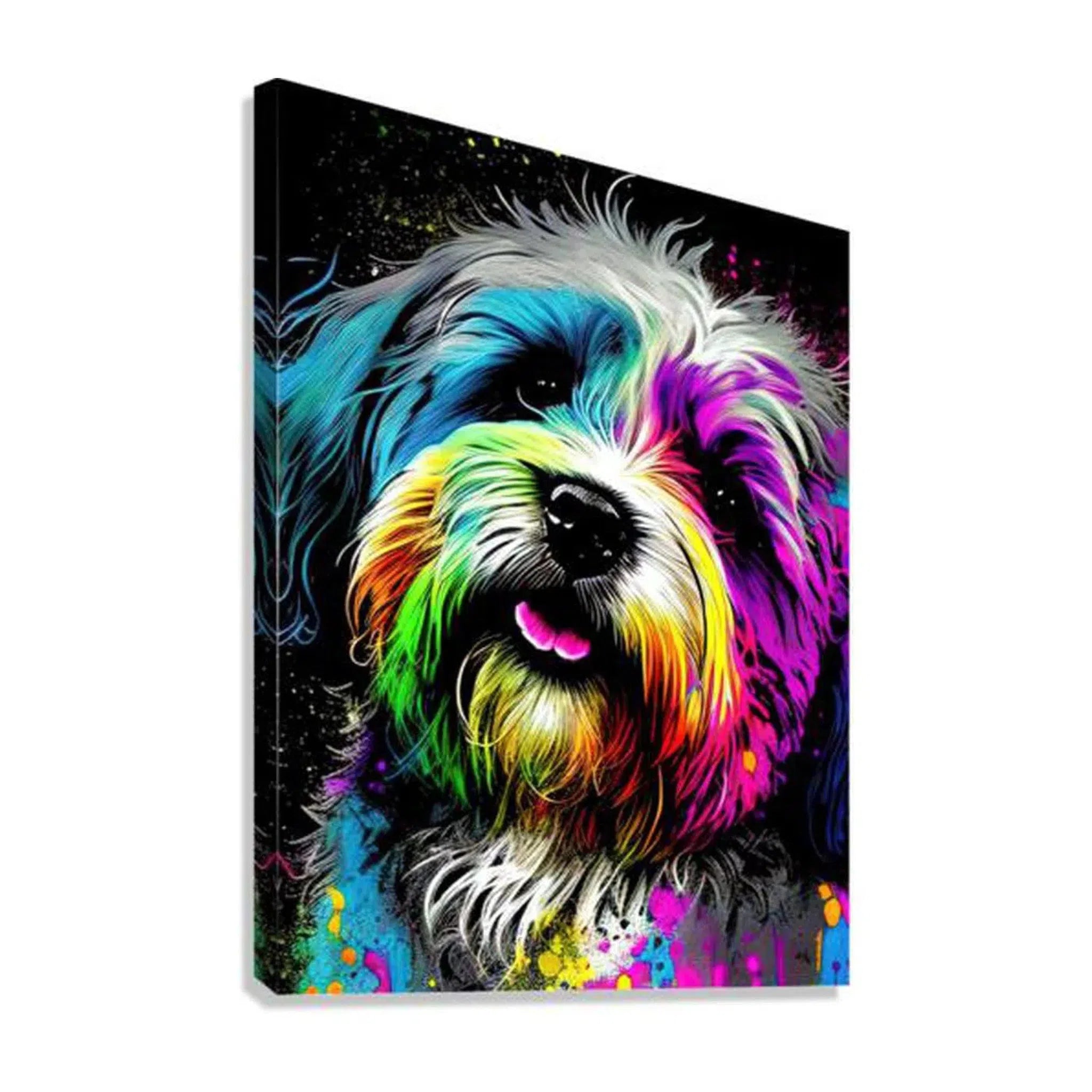 Havanese Dog, Pet Portrait Print 34101 Giclée Stretched Canvas Print Visual Wall Art