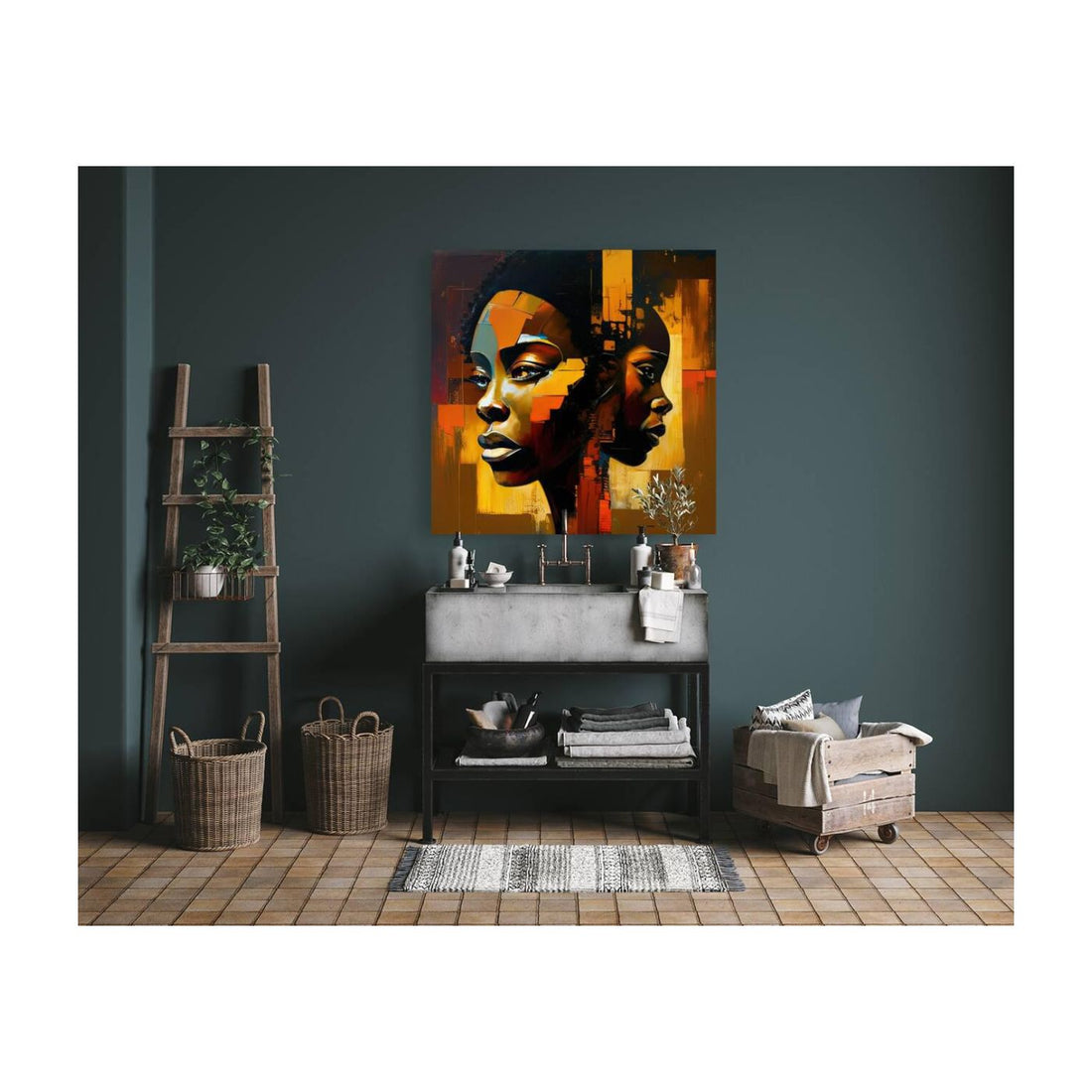 Hopeless Girl, Ethnic Abstract Art Print 11120 Visual Wall Art