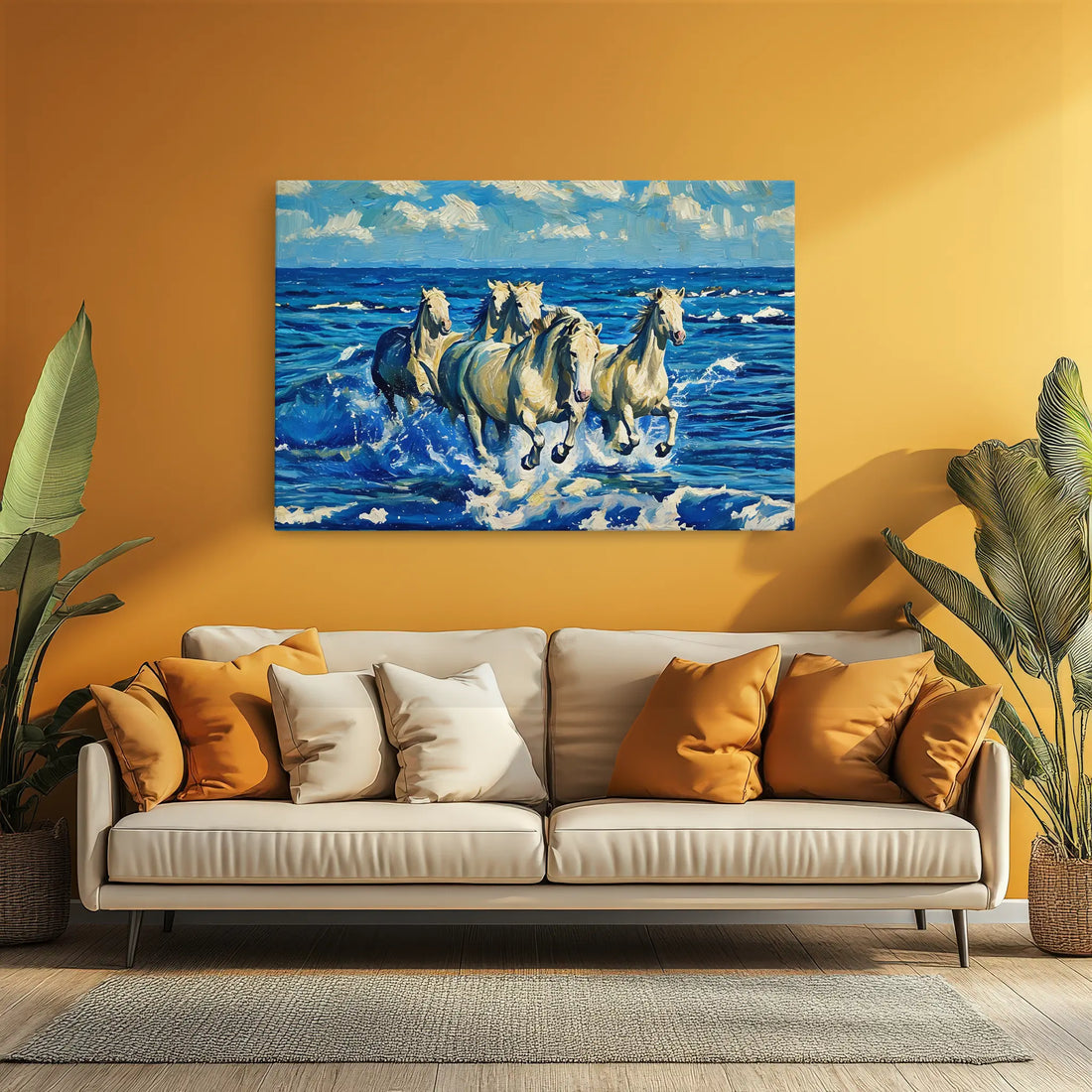 Horses Galloping Through the Waves Giclée Print 322002 Visual Wall Art AR3:2H Giclée Print