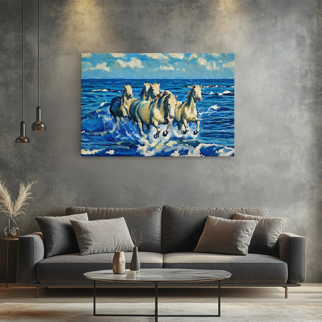 Horses Galloping Through the Waves Giclée Print 322002 Visual Wall Art AR3:2H Giclée Print