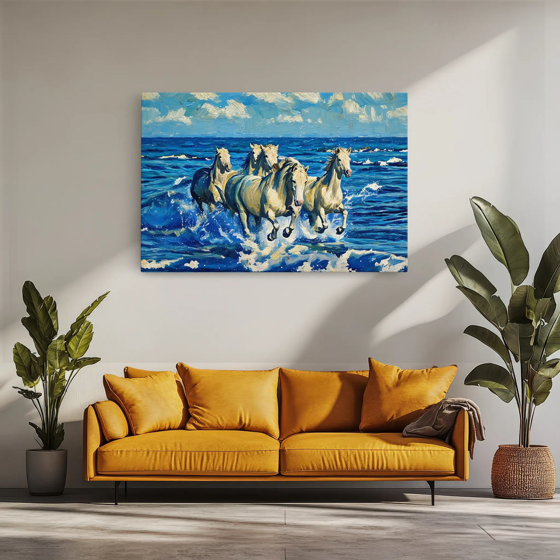 Horses Galloping Through the Waves Giclée Print 322002 Visual Wall Art AR3:2H Giclée Print