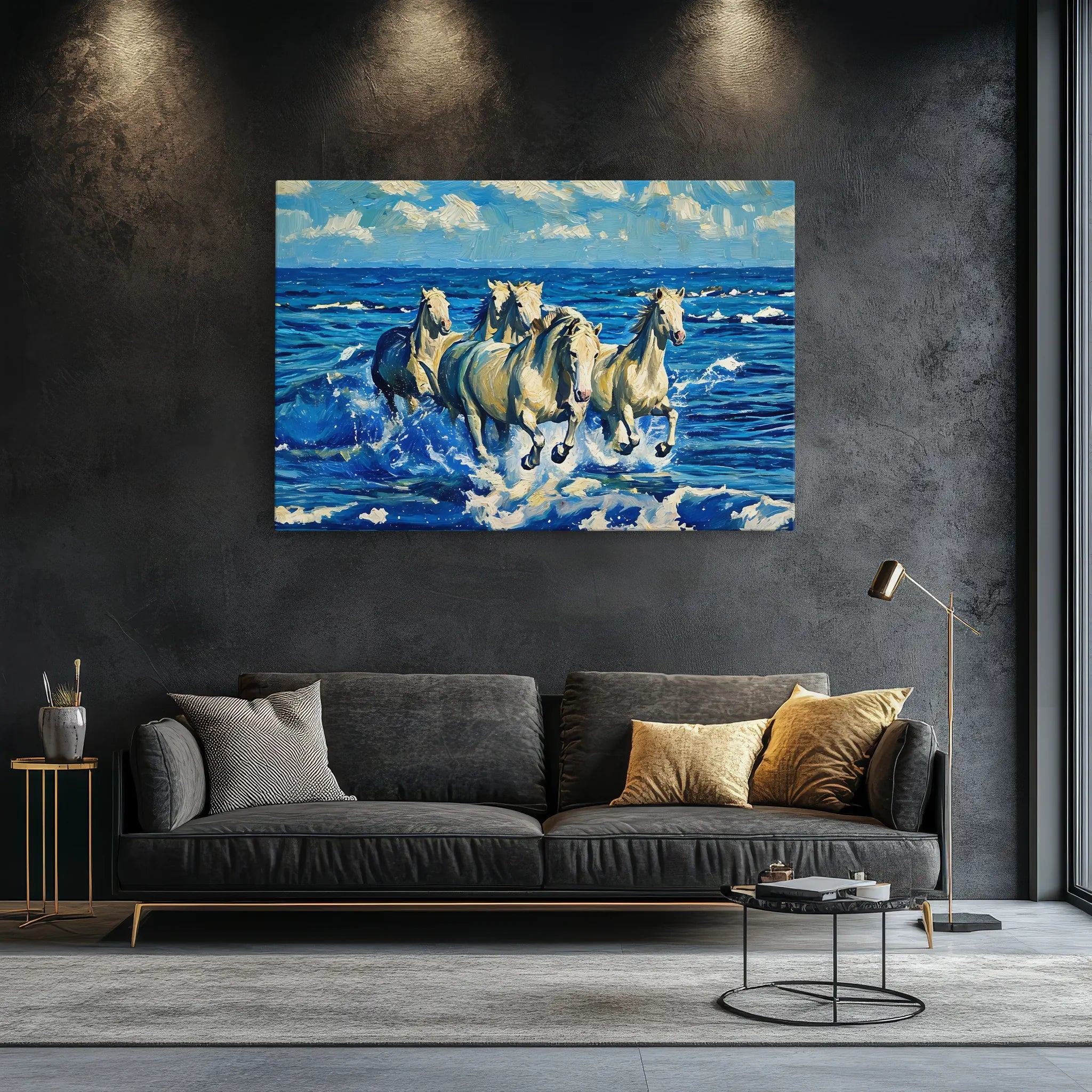 Horses Galloping Through the Waves Giclée Print 322002 Visual Wall Art AR3:2H Giclée Print