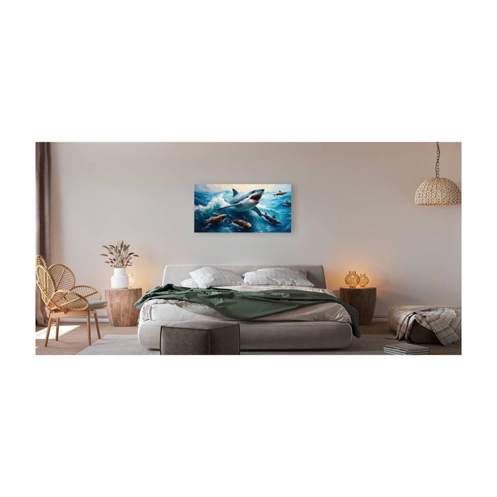 Hungry Shark Hunting, Animal Art Print 21403 Visual Wall Art