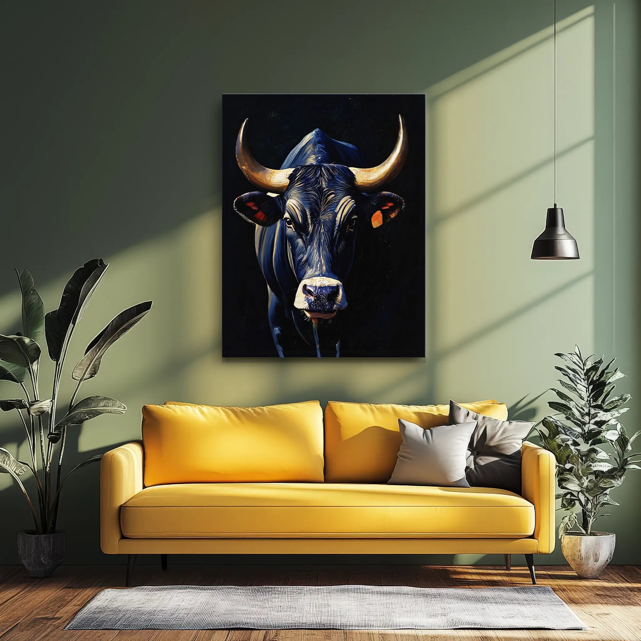 Imposing Black Bull Giclée Print 456032 Visual Wall Art AR3:4V-AR4:5V Giclée Print