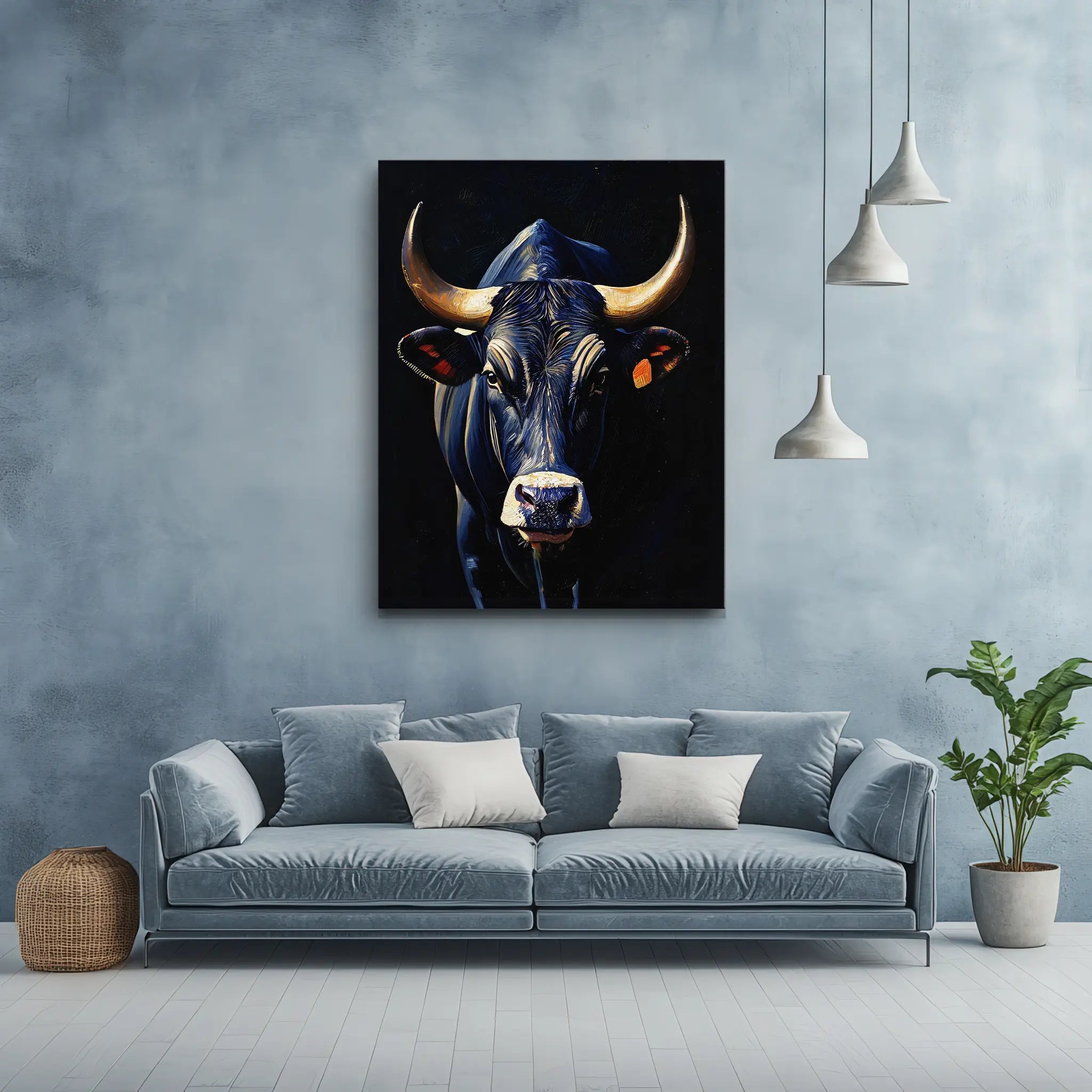 Imposing Black Bull Giclée Print 456032 Visual Wall Art AR3:4V-AR4:5V Giclée Print