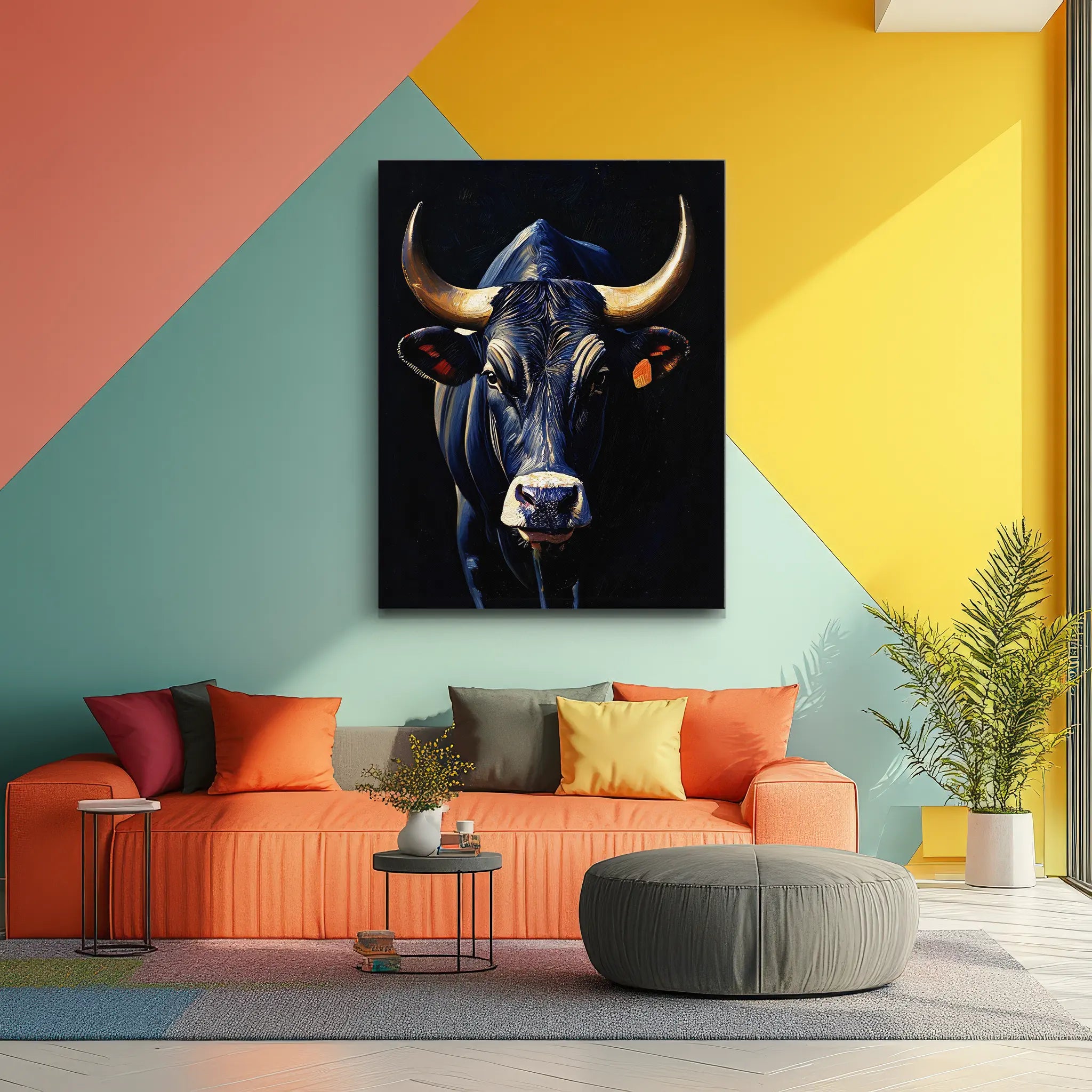 Imposing Black Bull Giclée Print 456032 Visual Wall Art AR3:4V-AR4:5V Giclée Print