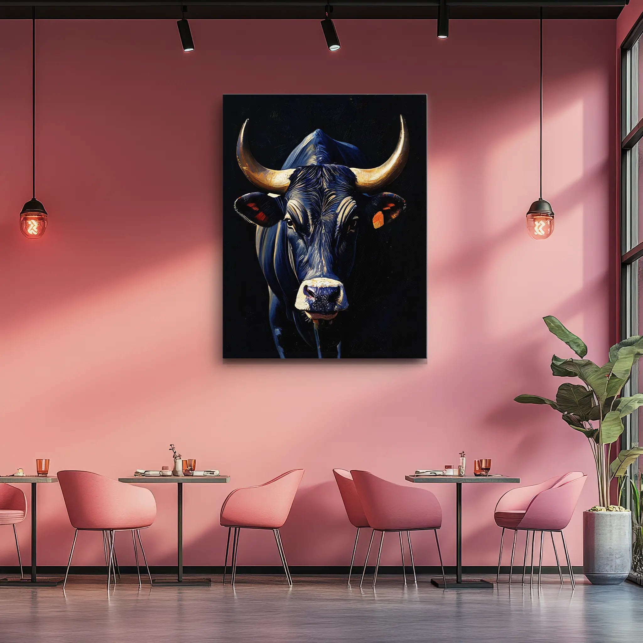 Imposing Black Bull Giclée Print 456032 Visual Wall Art AR3:4V-AR4:5V Giclée Print