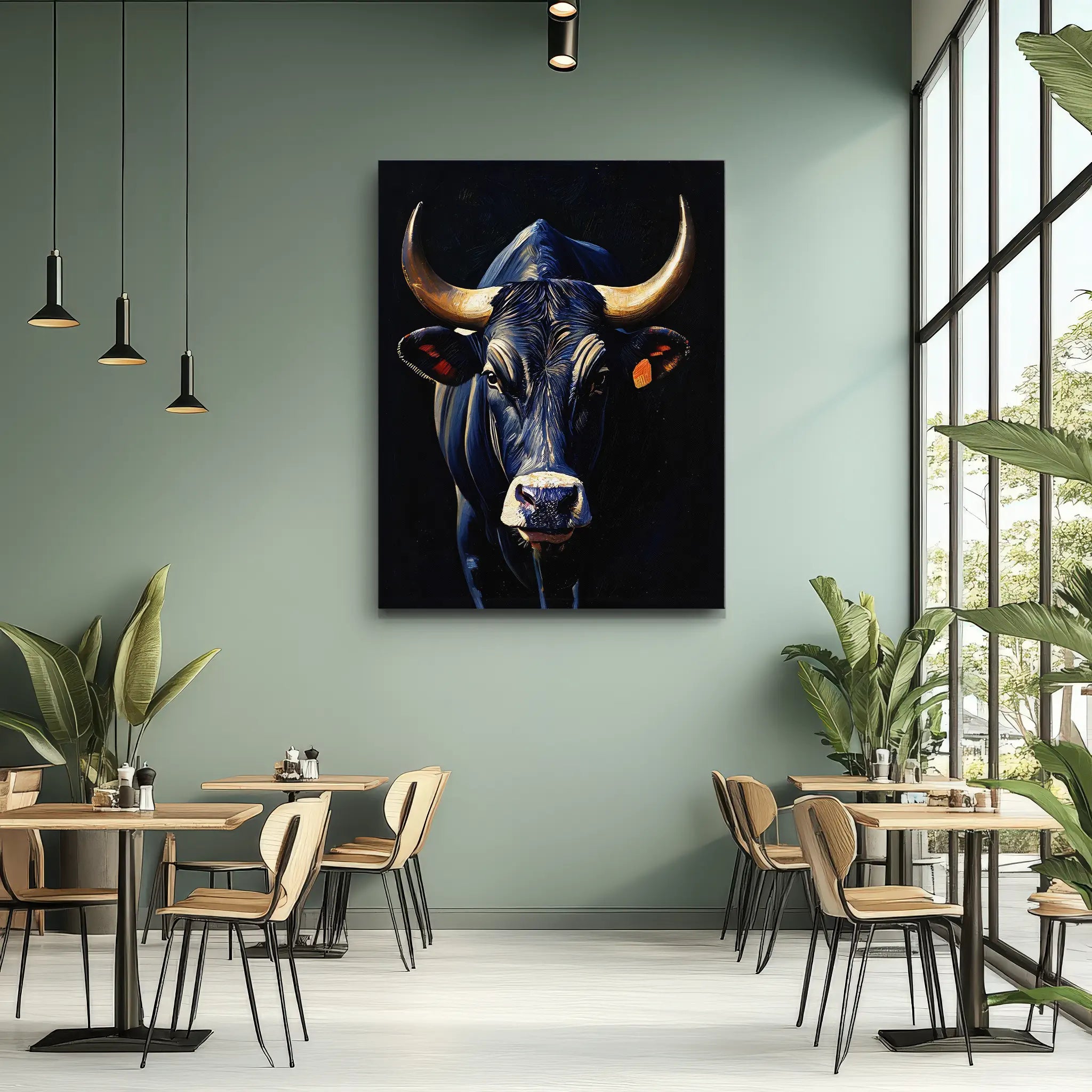 Imposing Black Bull Giclée Print 456032 Visual Wall Art AR3:4V-AR4:5V Giclée Print
