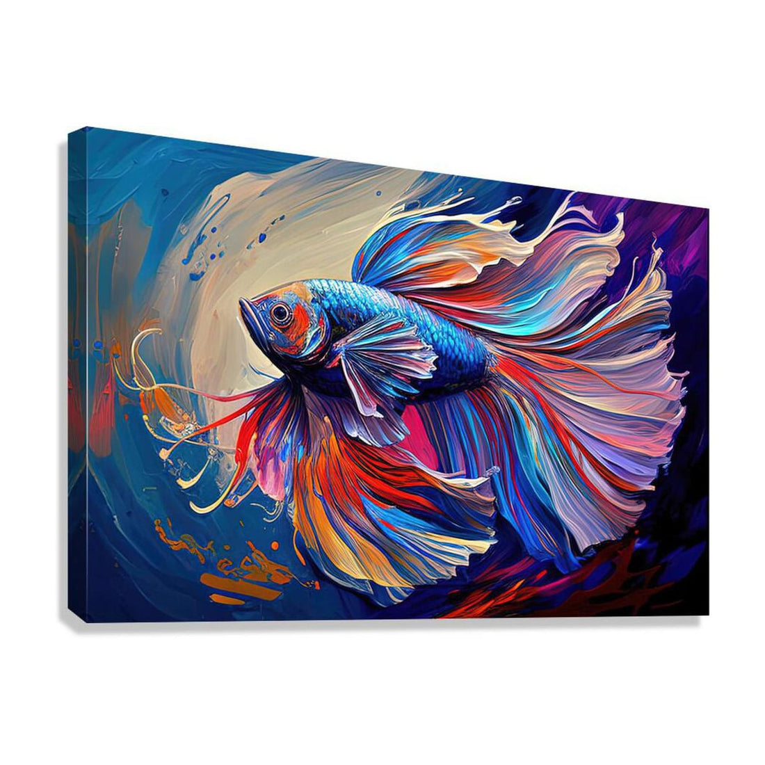 In The Move Betta Fish , Ocean Art Print 32103 Giclée Stretched Canvas Print Visual Wall Art