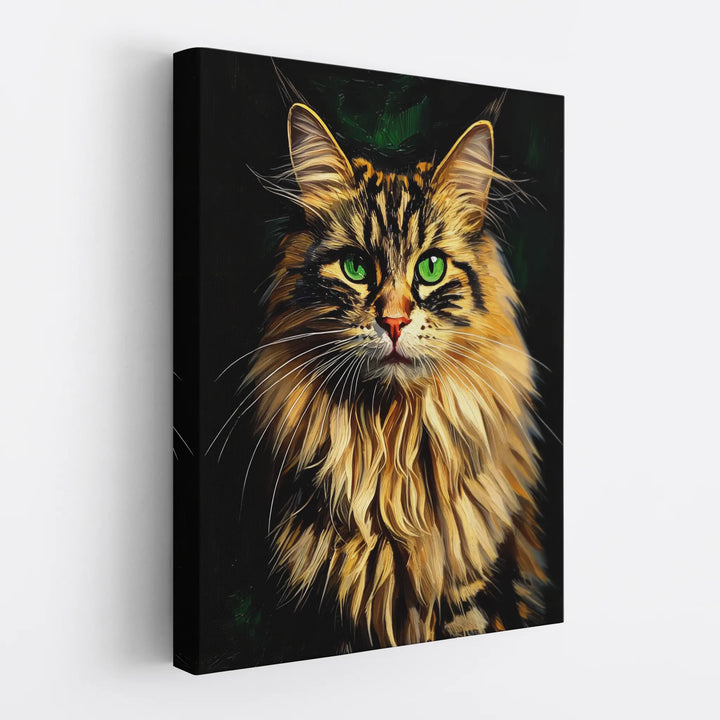 Intense Green-Eyed Tabby Cat Giclée Print 456034 Visual Wall Art AR3:4V-AR4:5V Giclée Print
