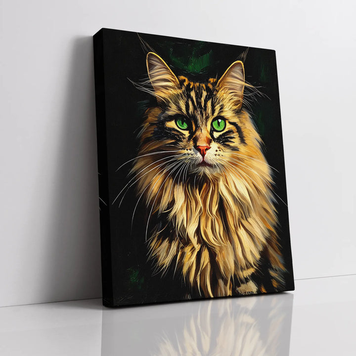 Intense Green-Eyed Tabby Cat Giclée Print 456034 Visual Wall Art AR3:4V-AR4:5V Giclée Print