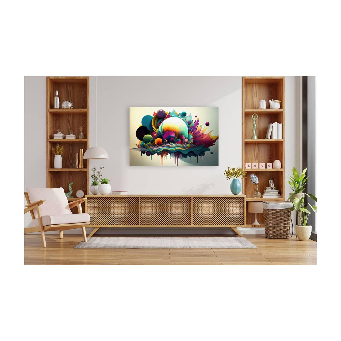 Into Collison, Abstract Art Print 32823 Visual Wall Art