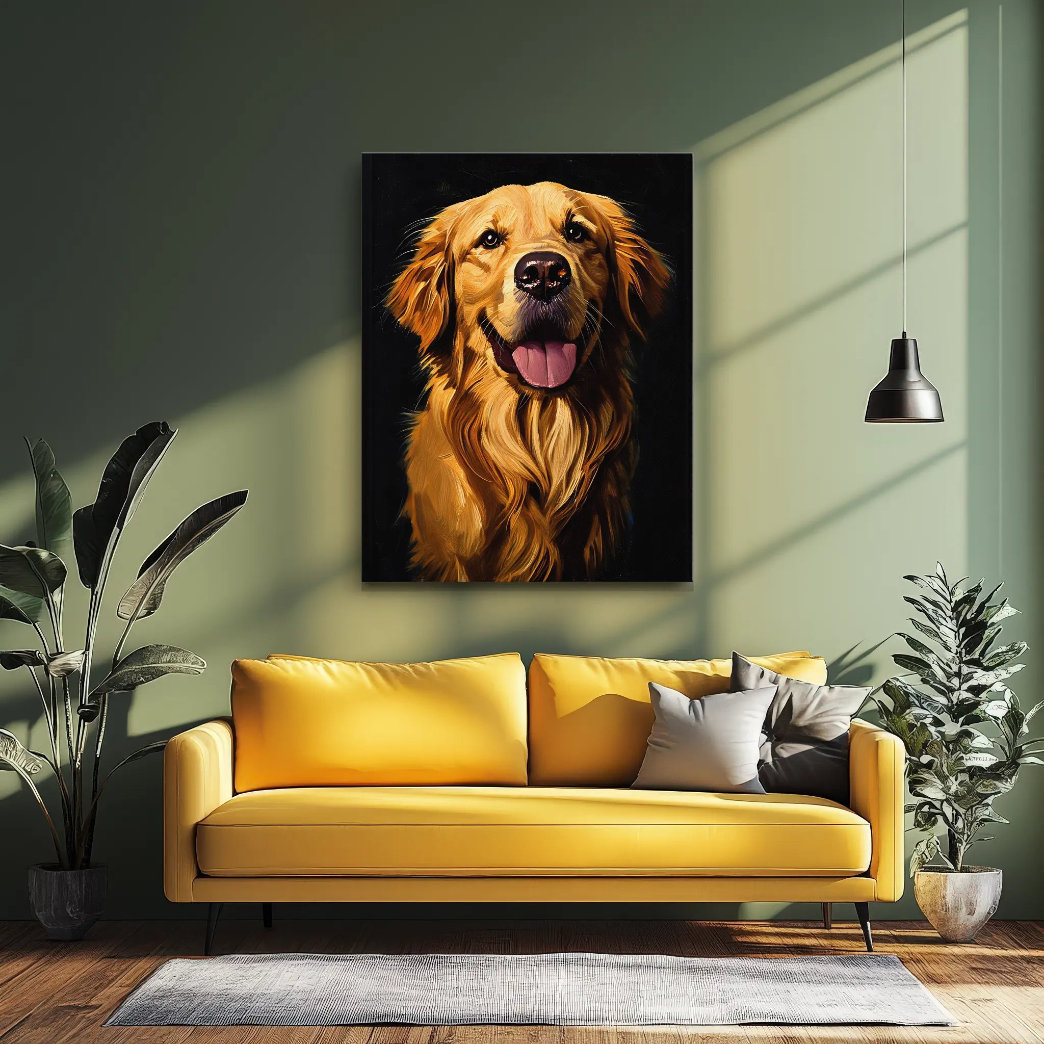 Joyful Golden Retriever Giclée Print 456035 Visual Wall Art AR3:4V-AR4:5V Giclée Print