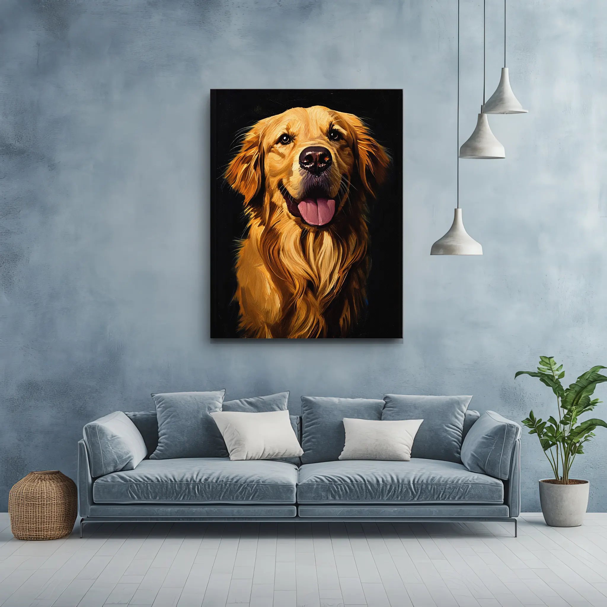 Joyful Golden Retriever Giclée Print 456035 Visual Wall Art AR3:4V-AR4:5V Giclée Print