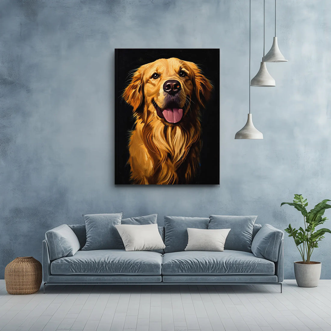 Joyful Golden Retriever Giclée Print 456035 Visual Wall Art AR3:4V-AR4:5V Giclée Print