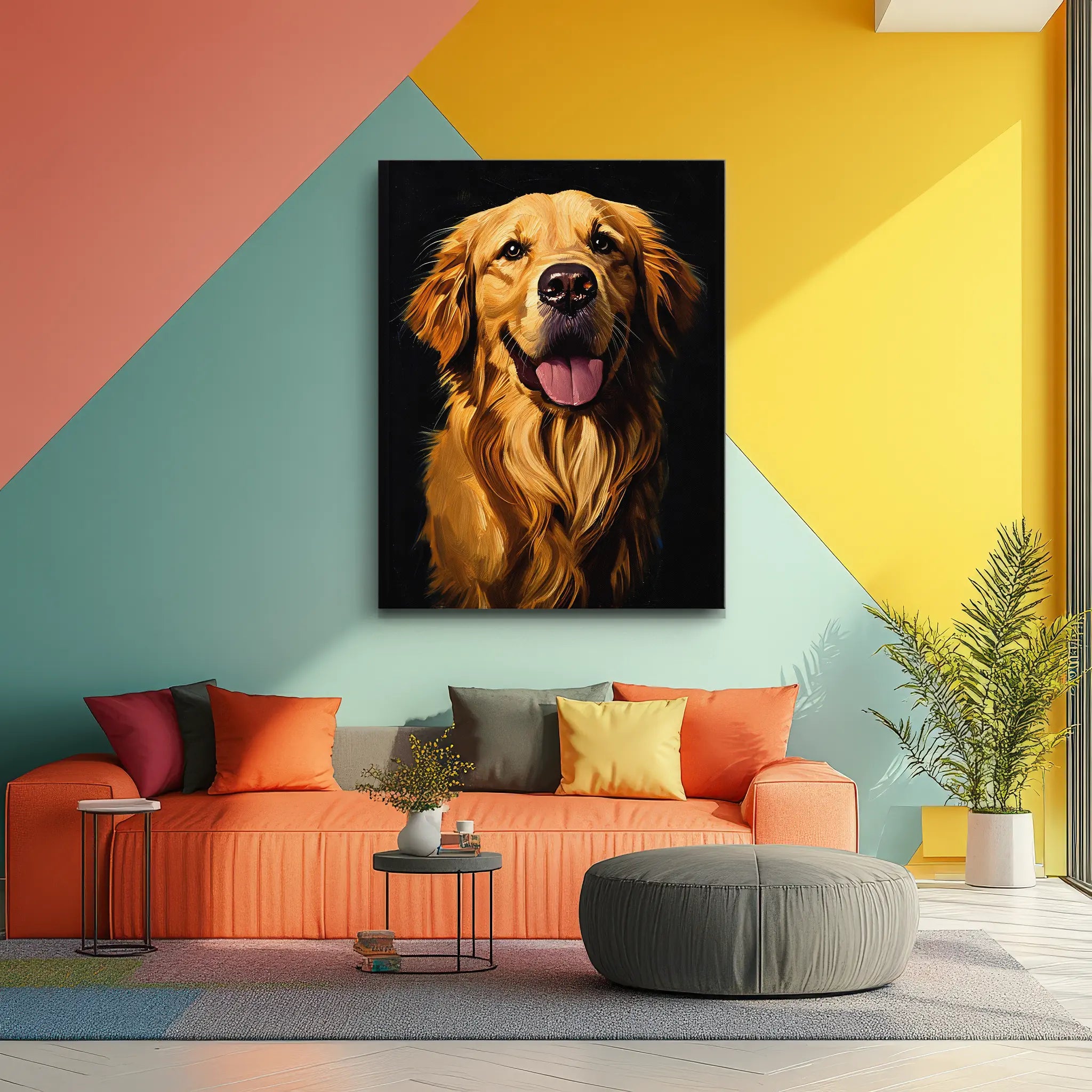 Joyful Golden Retriever Giclée Print 456035 Visual Wall Art AR3:4V-AR4:5V Giclée Print