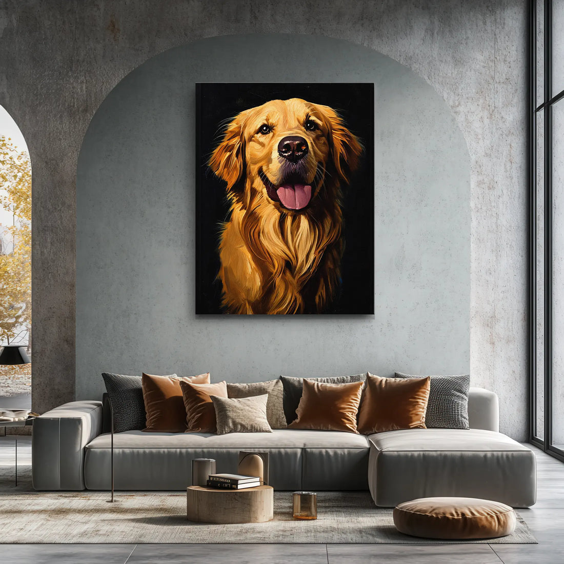 Joyful Golden Retriever Giclée Print 456035 Visual Wall Art AR3:4V-AR4:5V Giclée Print