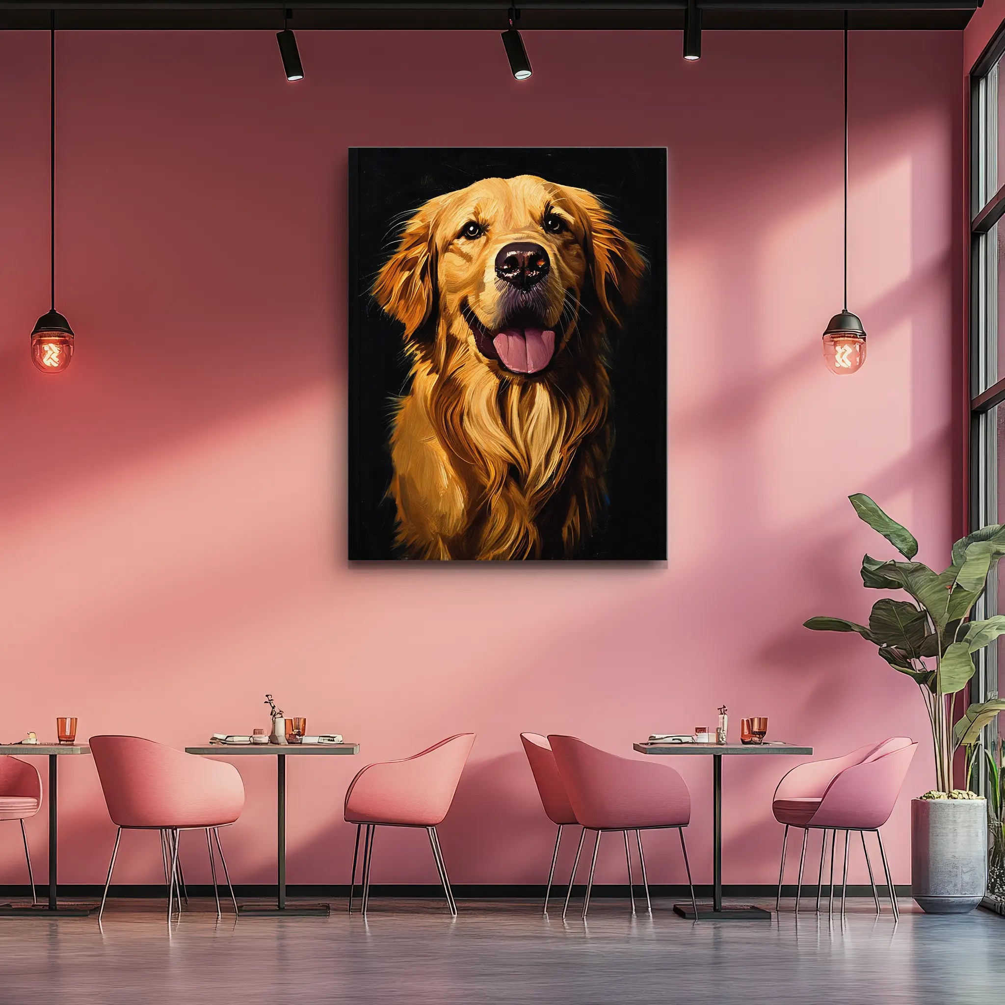 Joyful Golden Retriever Giclée Print 456035 Visual Wall Art AR3:4V-AR4:5V Giclée Print