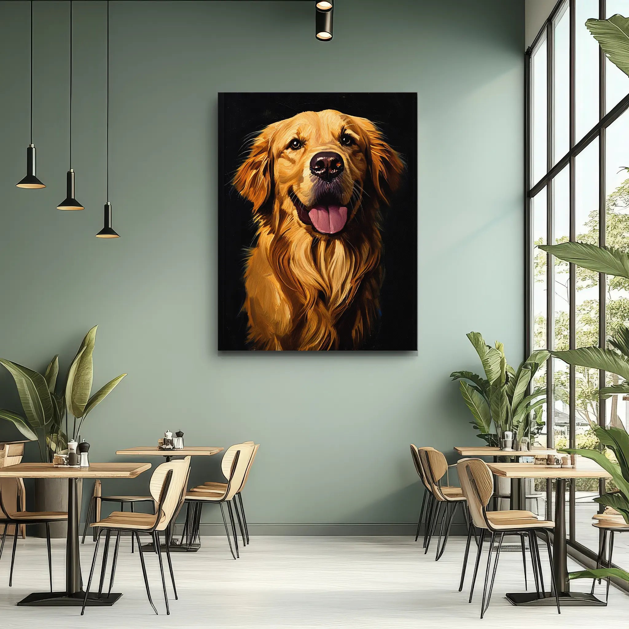 Joyful Golden Retriever Giclée Print 456035 Visual Wall Art AR3:4V-AR4:5V Giclée Print