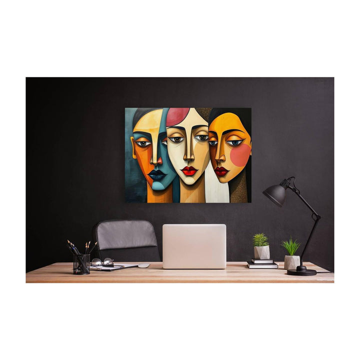 Judging Ladies, Abstract Art Print 43643 Visual Wall Art