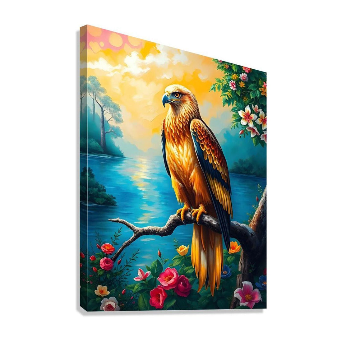 Kamchatkan Golden Eagle, Bird Art Print 34219 Giclée Stretched Canvas Print Visual Wall Art