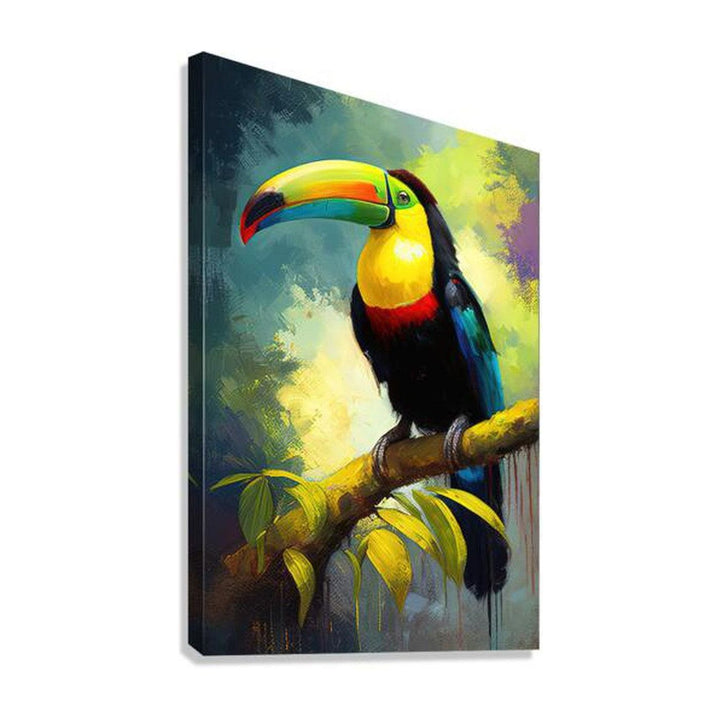 Keel Billed Toucan , Ramphastos Sulfura, Bird Art Print 23254 Giclée Stretched Canvas Print Visual Wall Art