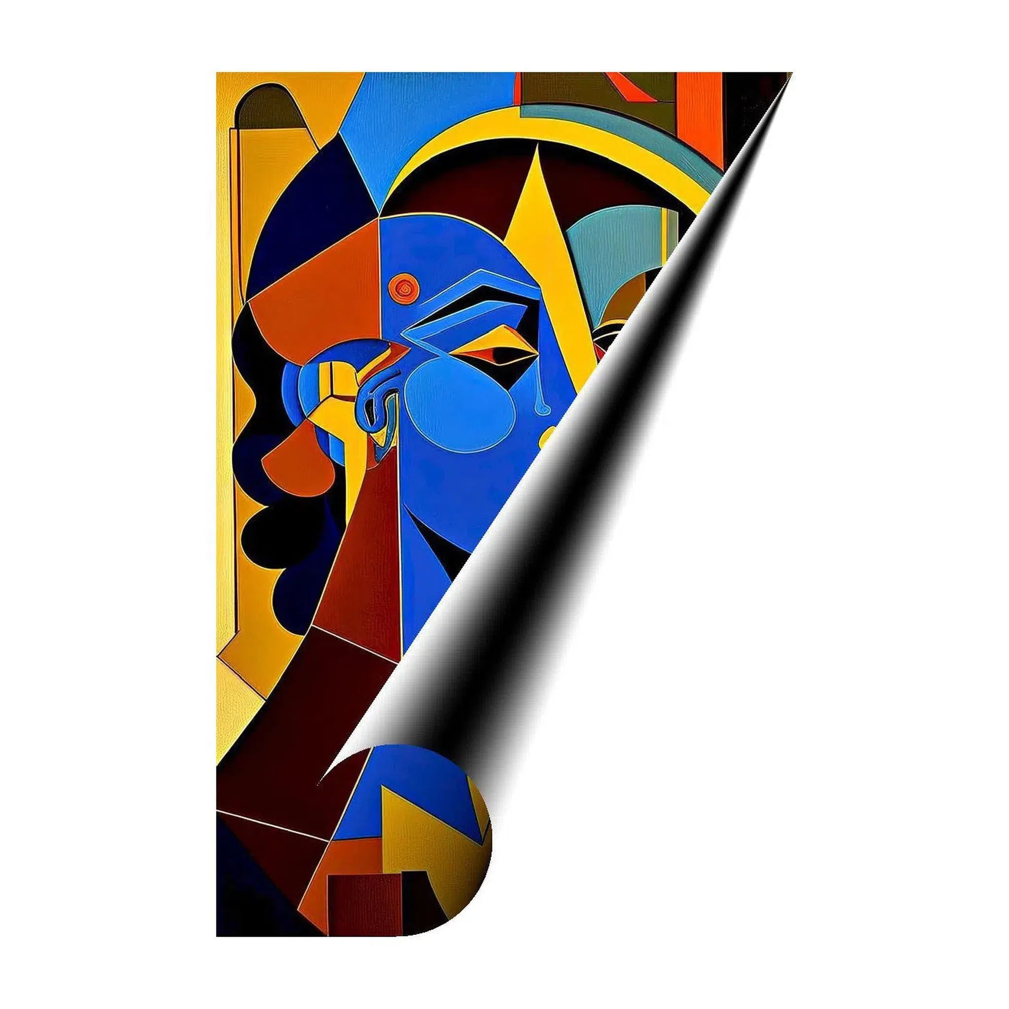 Keeping An Eye On, Ethnic Abstract Art Print 23144 Giclée Rolled Canvas Print Visual Wall Art