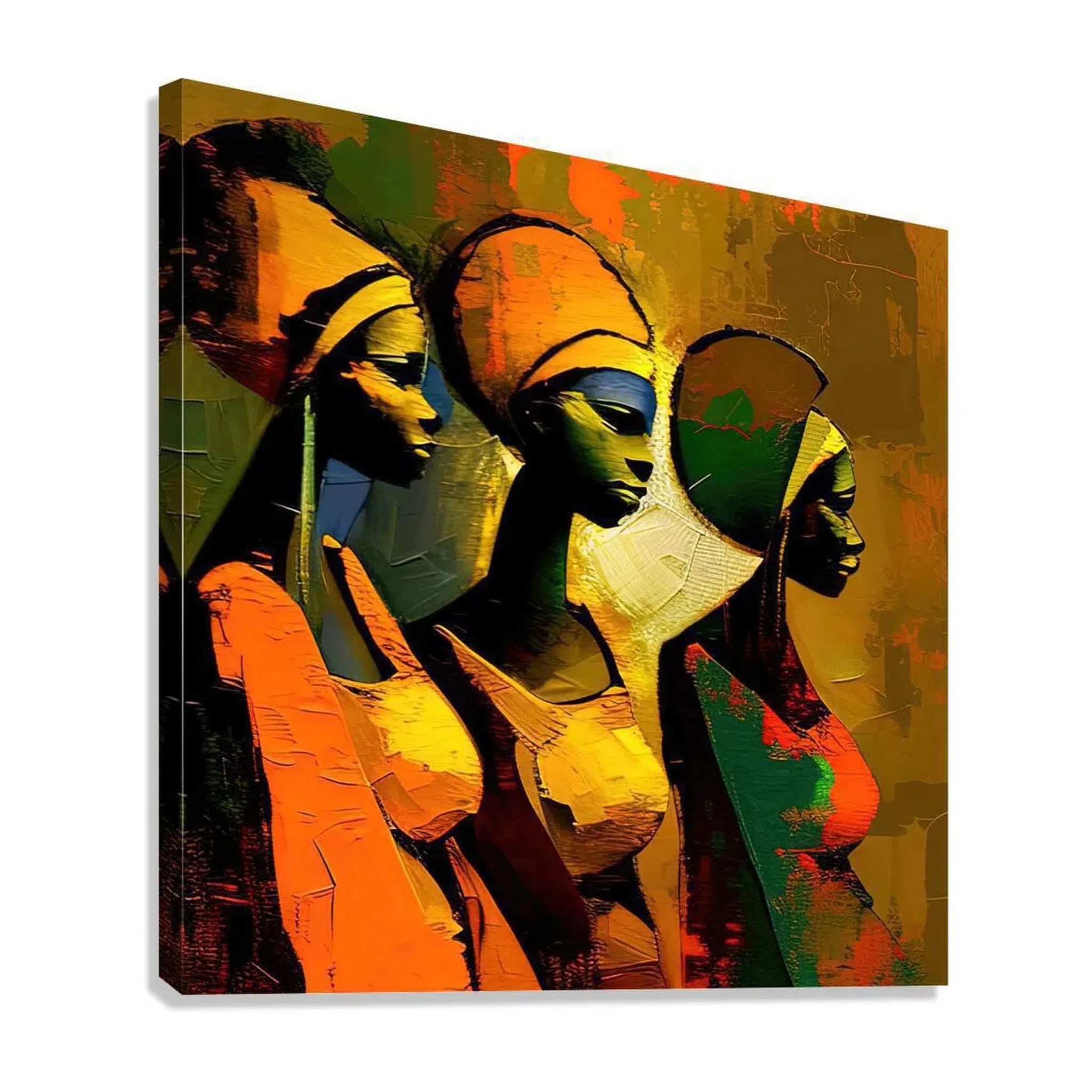 Khoisan African, Ethnic Abstract Art Print 11127 Giclée Stretched Canvas Print Visual Wall Art