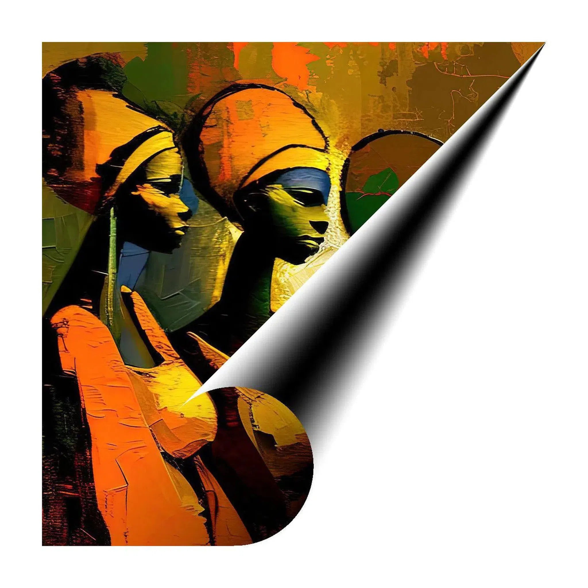 Khoisan African, Ethnic Abstract Art Print 11127 Giclée Rolled Canvas Print Visual Wall Art