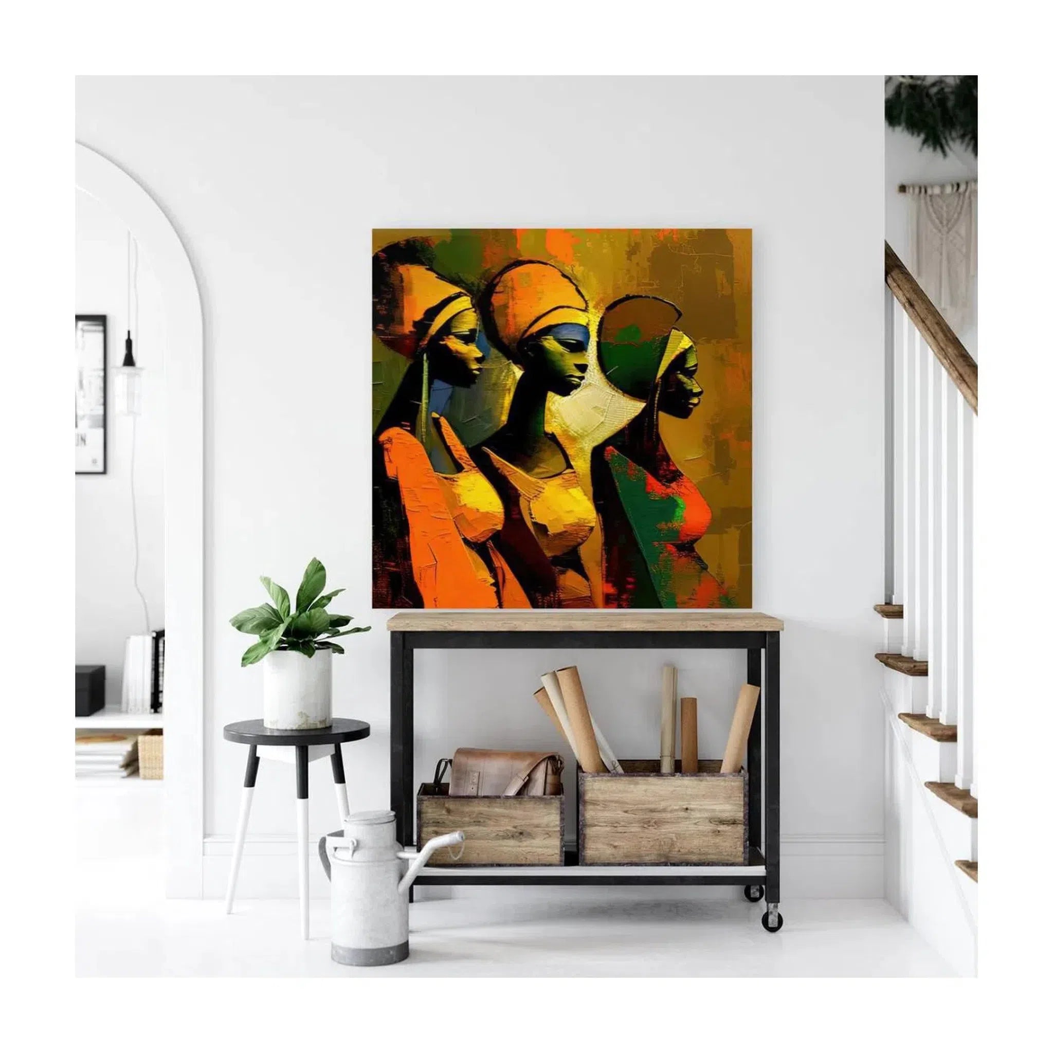 Khoisan African, Ethnic Abstract Art Print 11127 Visual Wall Art
