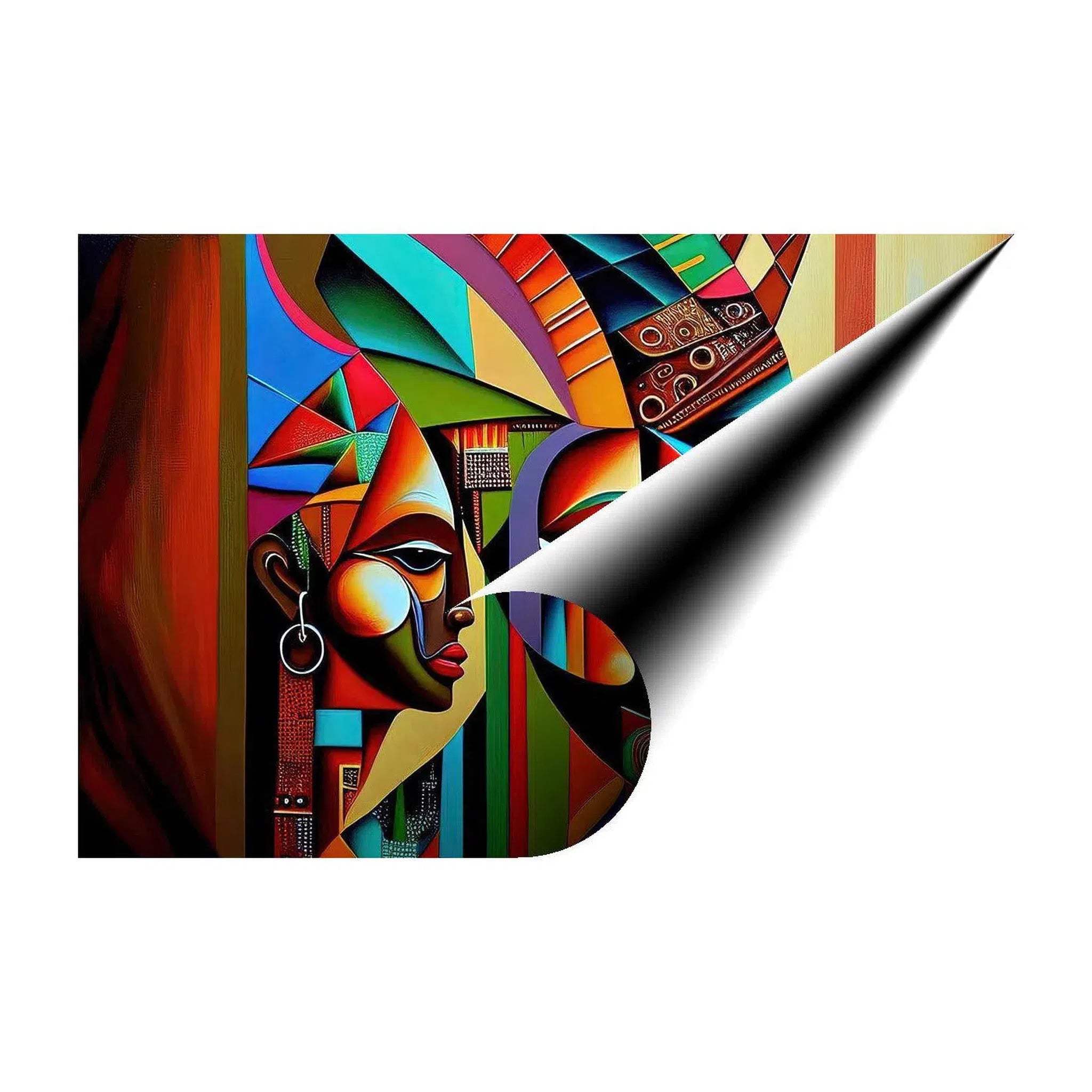 Ladies-In-Waiting, Ethnic Abstract Art Print 32102 Giclée Rolled Canvas Print Visual Wall Art