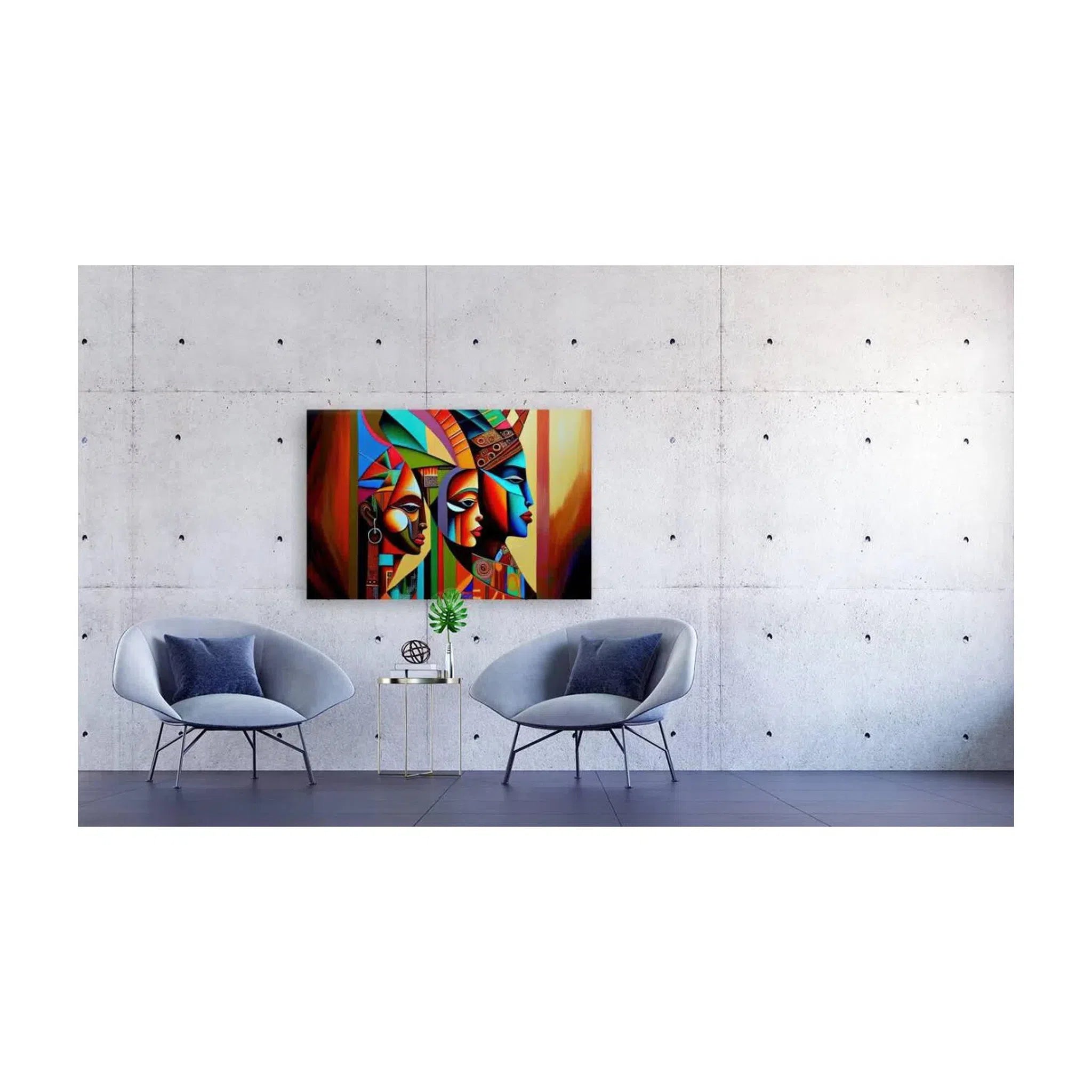 Ladies-In-Waiting, Ethnic Abstract Art Print 32102 Visual Wall Art
