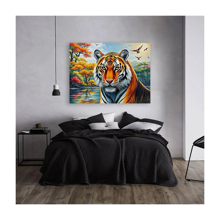 Large Tiger Cat Posing, Animal Art Print 43842 Visual Wall Art