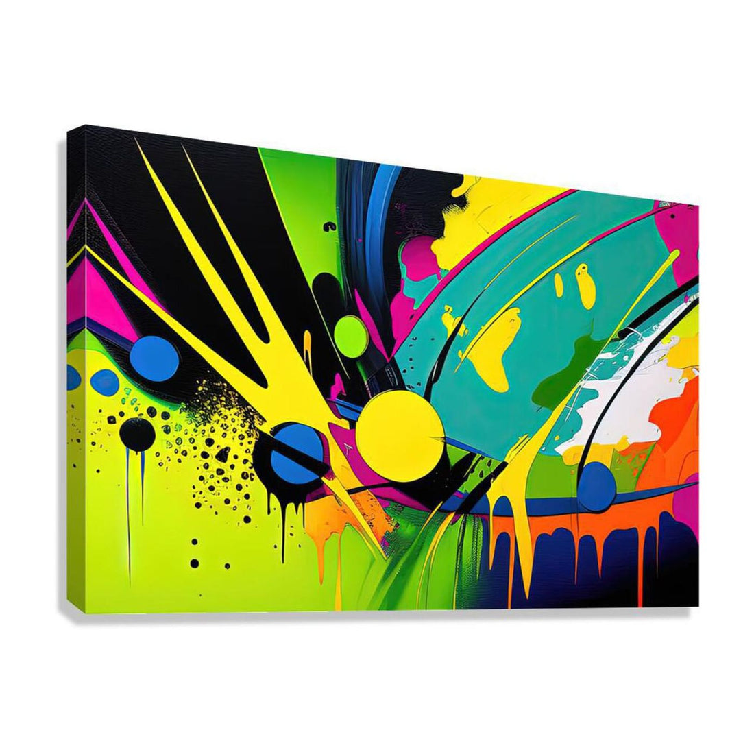 Lemon Green, Abstract Art Print 32806 Giclée Stretched Canvas Print Visual Wall Art