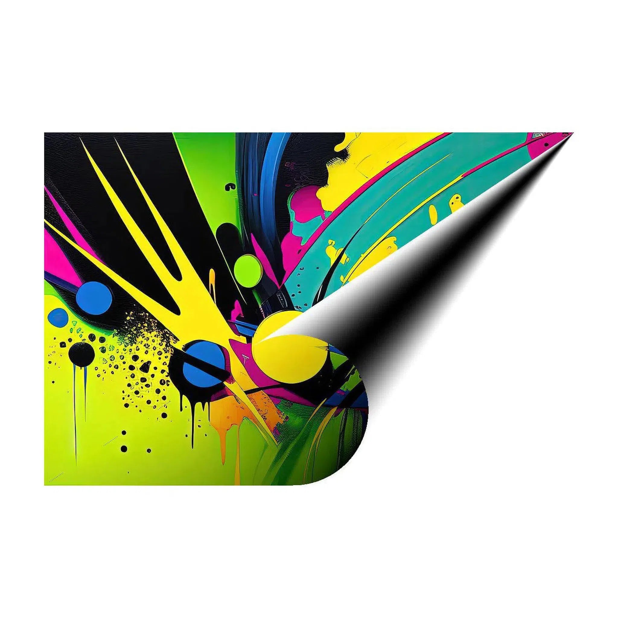 Lemon Green, Abstract Art Print 32806 Giclée Rolled Canvas Print Visual Wall Art