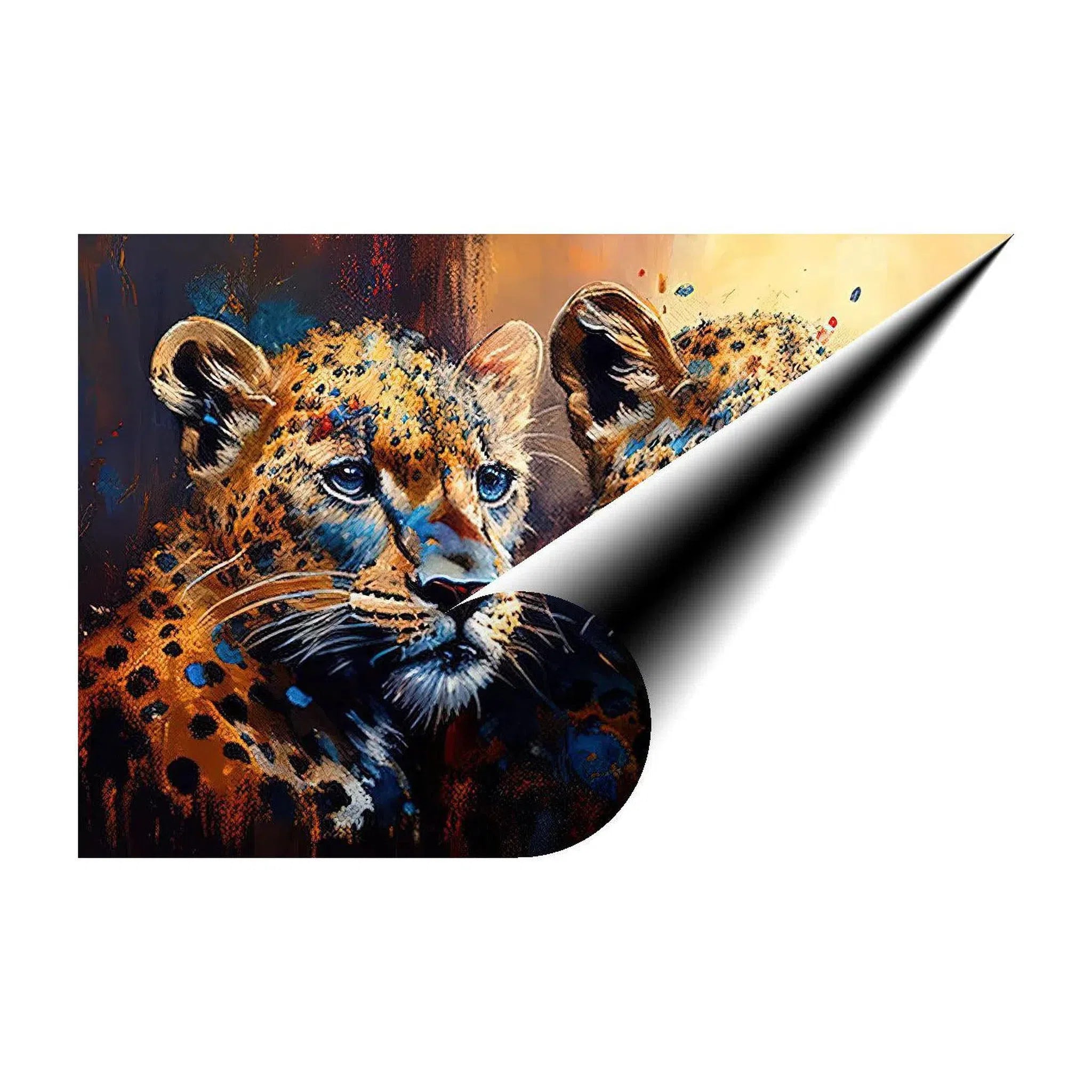 Leopard Cubs Brothers And Cubs, Animal Art Print 32100 Giclée Rolled Canvas Print Visual Wall Art