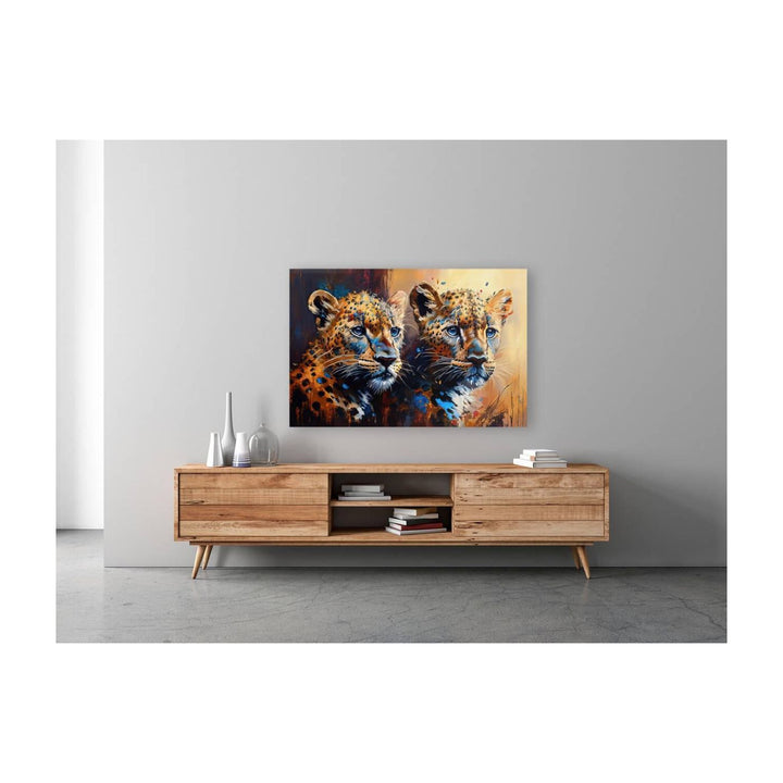 Leopard Cubs Brothers And Cubs, Animal Art Print 32100 Visual Wall Art