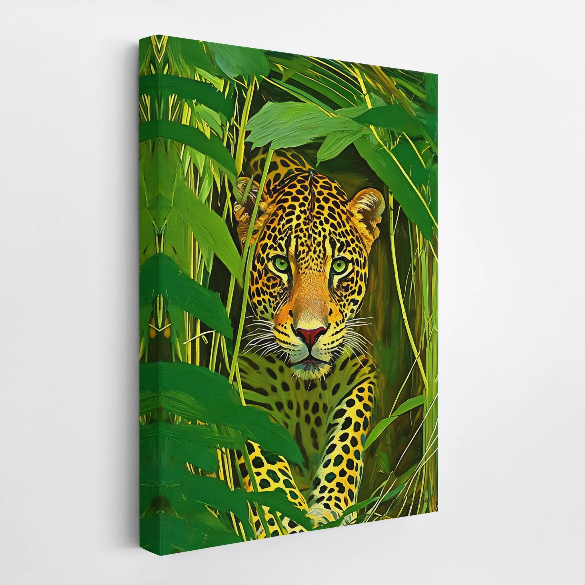 Leopard hidden in dense leaves Giclée Print 231025 Visual Wall Art AR2:3V Giclée Print