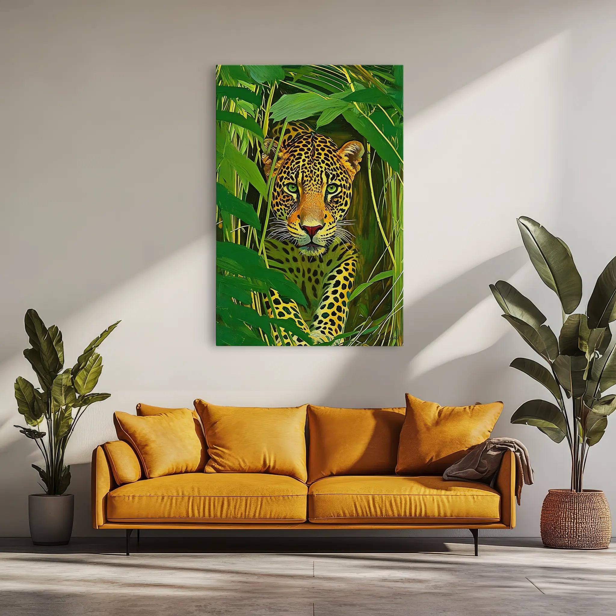 Leopard hidden in dense leaves Giclée Print 231025 Visual Wall Art AR2:3V Giclée Print