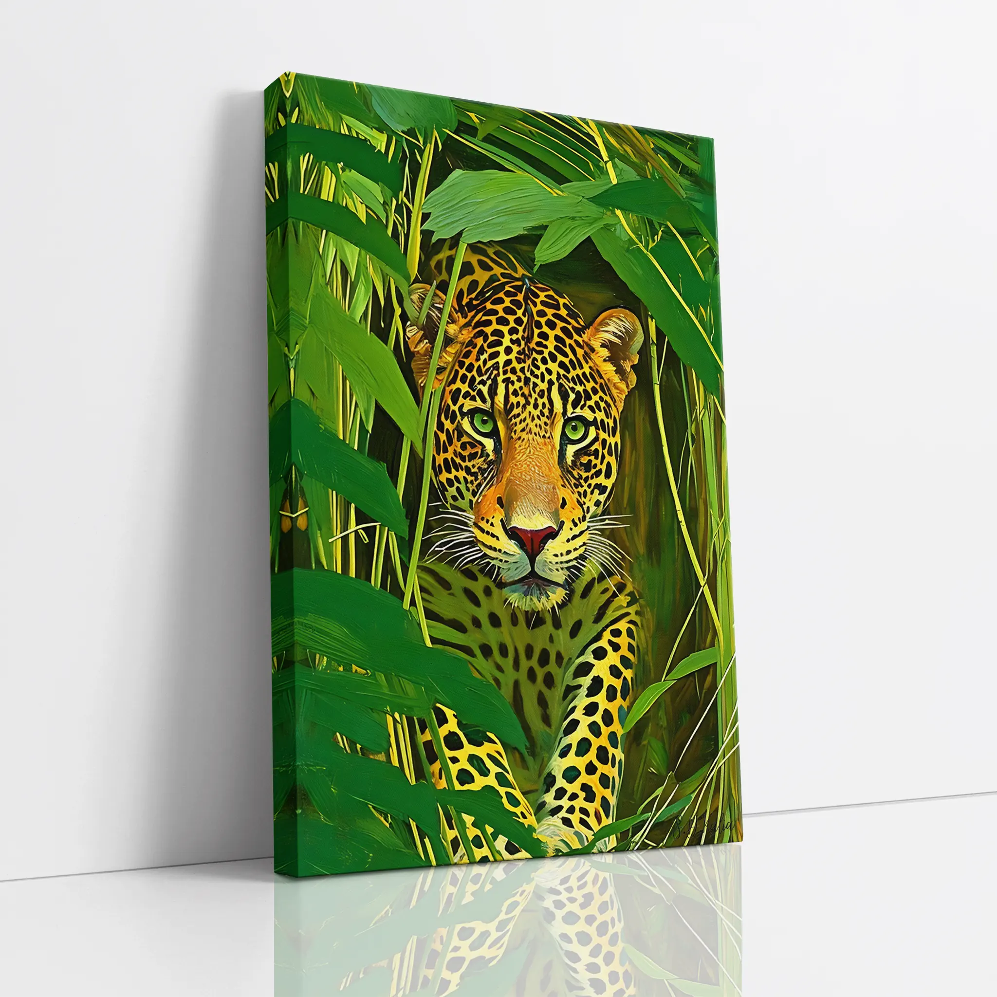 Leopard hidden in dense leaves Giclée Print 231025 Visual Wall Art AR2:3V Giclée Print