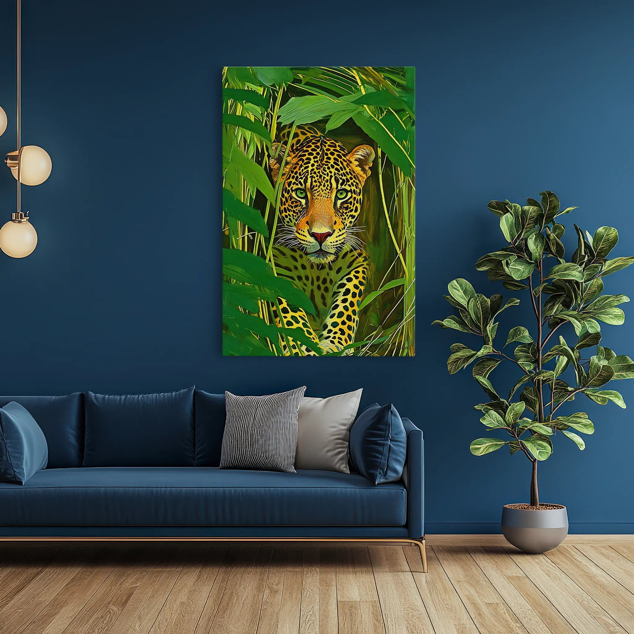 Leopard hidden in dense leaves Giclée Print 231025 Visual Wall Art AR2:3V Giclée Print