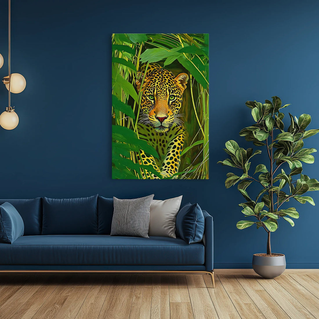 Leopard hidden in dense leaves Giclée Print 231025 Visual Wall Art AR2:3V Giclée Print