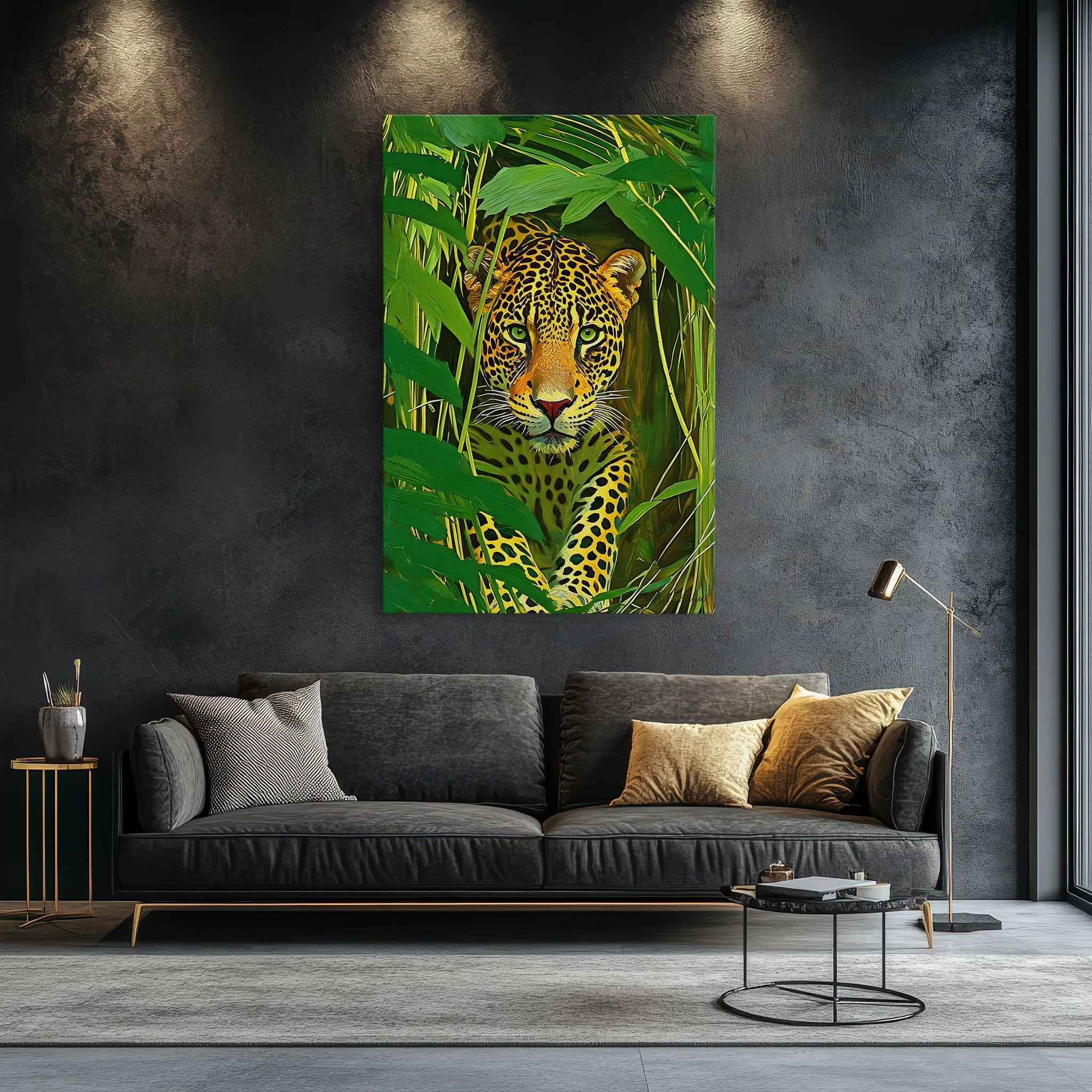 Leopard hidden in dense leaves Giclée Print 231025 Visual Wall Art AR2:3V Giclée Print