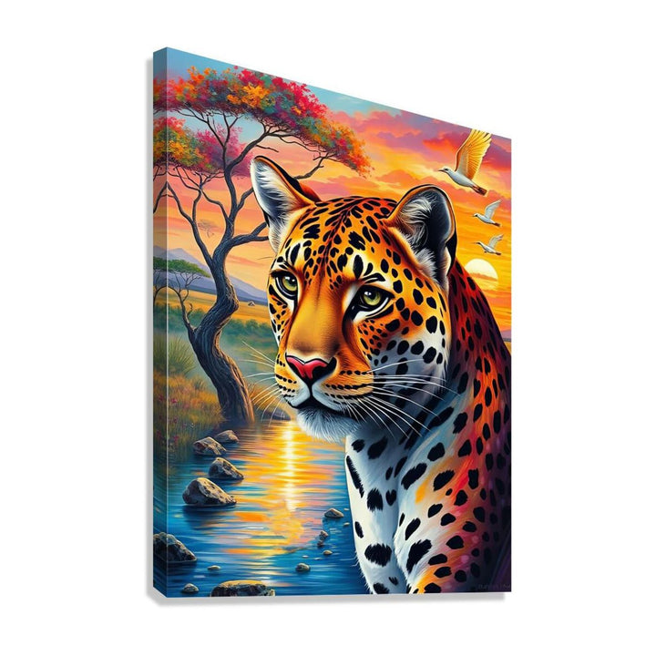 Leopard Portrait, Animal Art Print 34818 Giclée Stretched Canvas Print Visual Wall Art