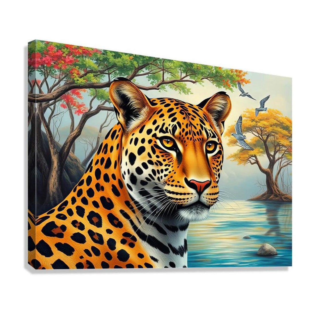 Leopard Portrait, Animal Art Print 43826 Giclée Stretched Canvas Print Visual Wall Art